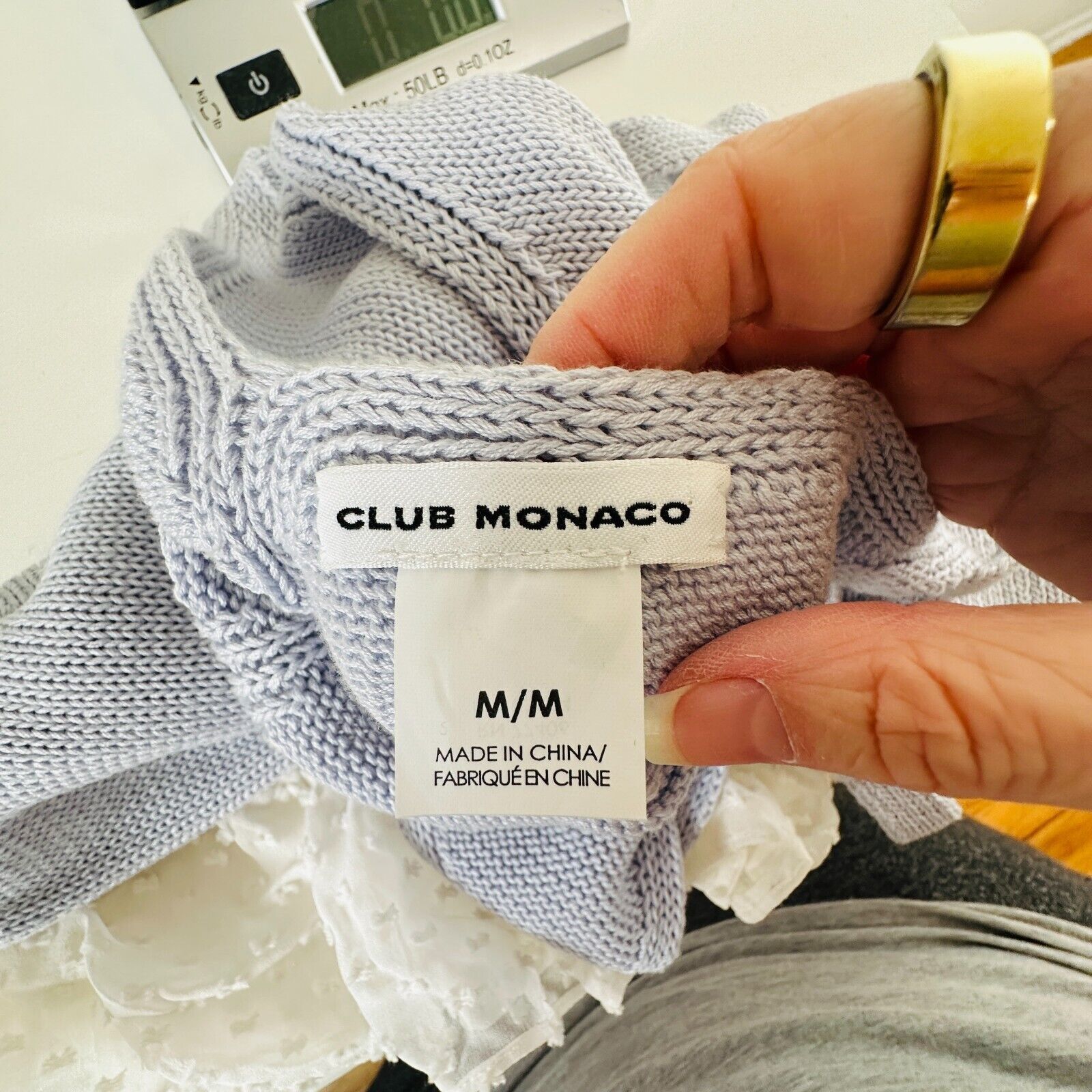Club Monaco Club Monaco Purple White Knit VNeck Tank Dot Ruffle Hem Size M / US 6-8 / IT 42-44 - 9 Thumbnail