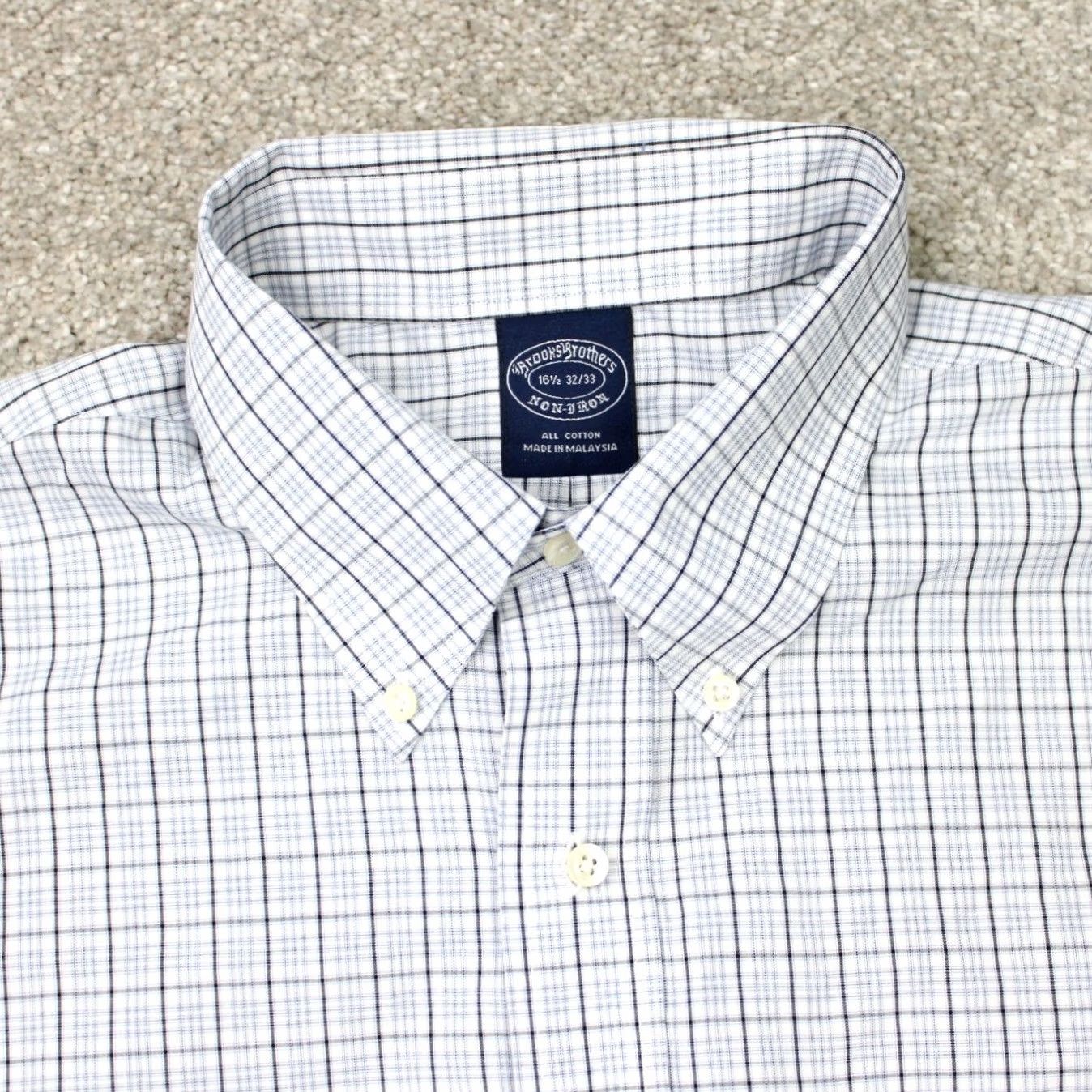 Brooks Brothers Brooks Brothers Shirt Mens 16.5 Blue White Non Iron Cotton Long Sleeve Size US XL / EU 56 / 4 - 4 Thumbnail