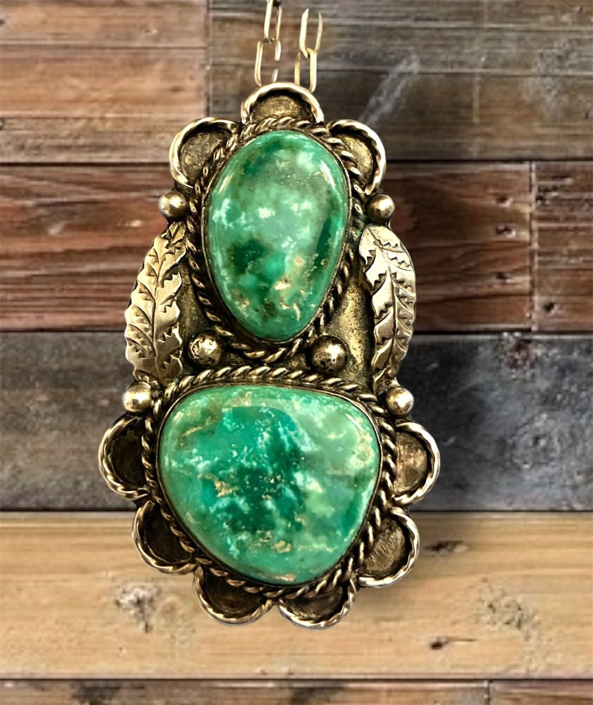RRL Ralph Lauren STERLING SILVER/TURQUOISE NAVAJO WESTERN NECKLACE (3 in 1) Size ONE SIZE - 2 Thumbnail