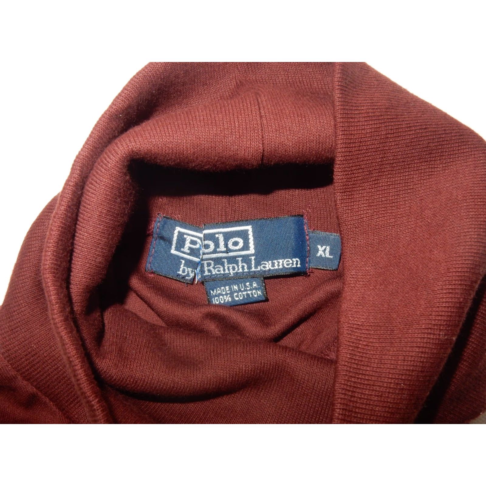 Polo Ralph Lauren VINTAGE Polo Ralph Lauren Sweater Men XLT Big & Tall USA Made Red Cotton Turtleneck Pullover Mens Size US XL / EU 56 / 4 - 4 Thumbnail