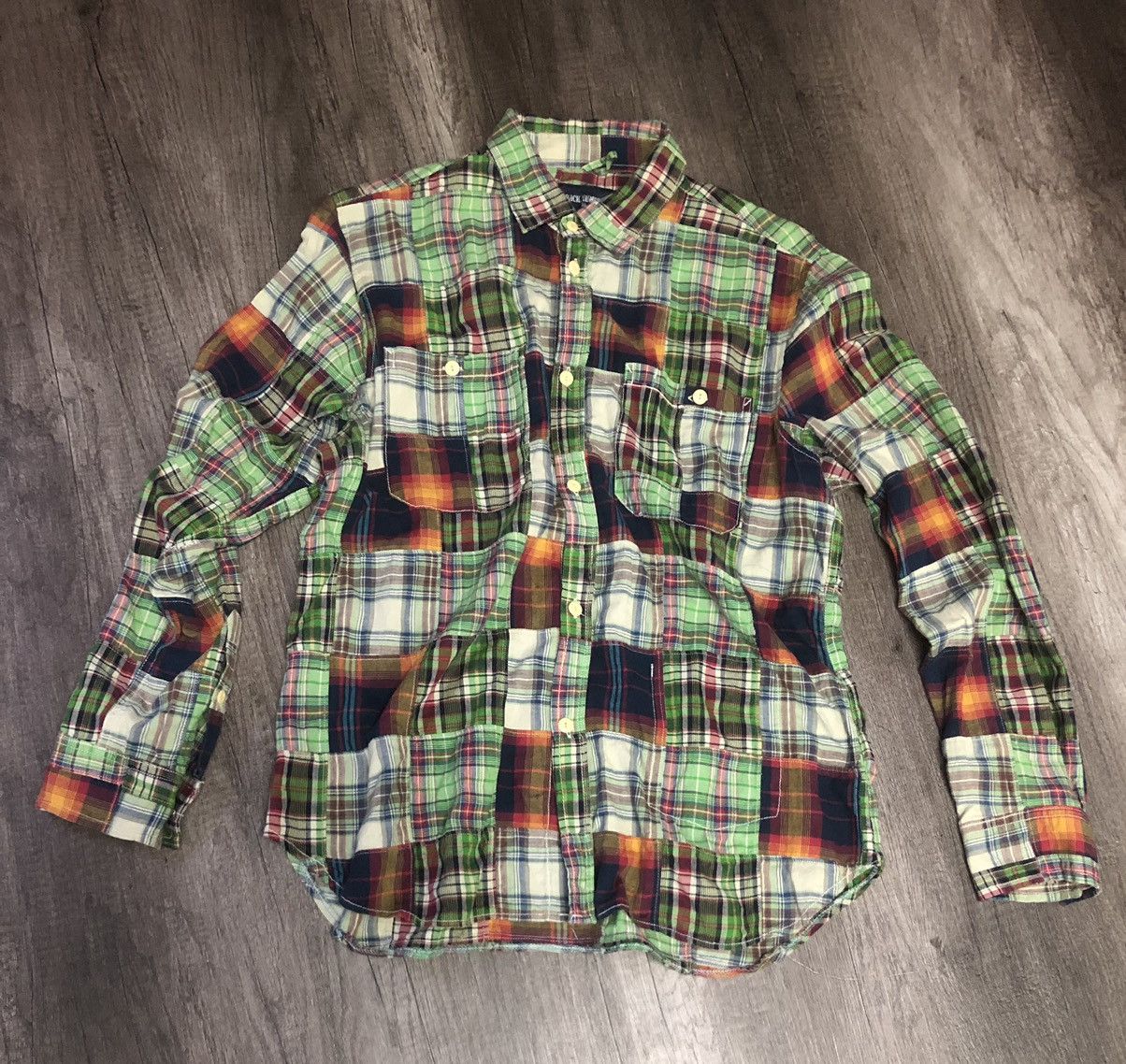 Flannel × Vintage VINTAGE BACK NUMBER PATCHWORK FLANNEL LONG SLEEVE SHIRT Size US XL / EU 56 / 4 - 1 Thumbnail