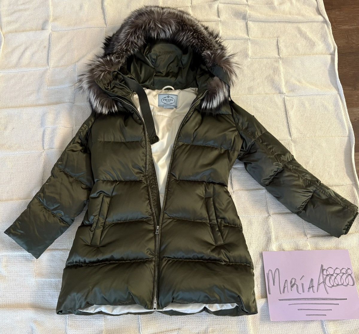 Prada Satin Prada Winter Coat Fox Fur Trim Size M / US 6-8 / IT 42-44 - 1 Thumbnail