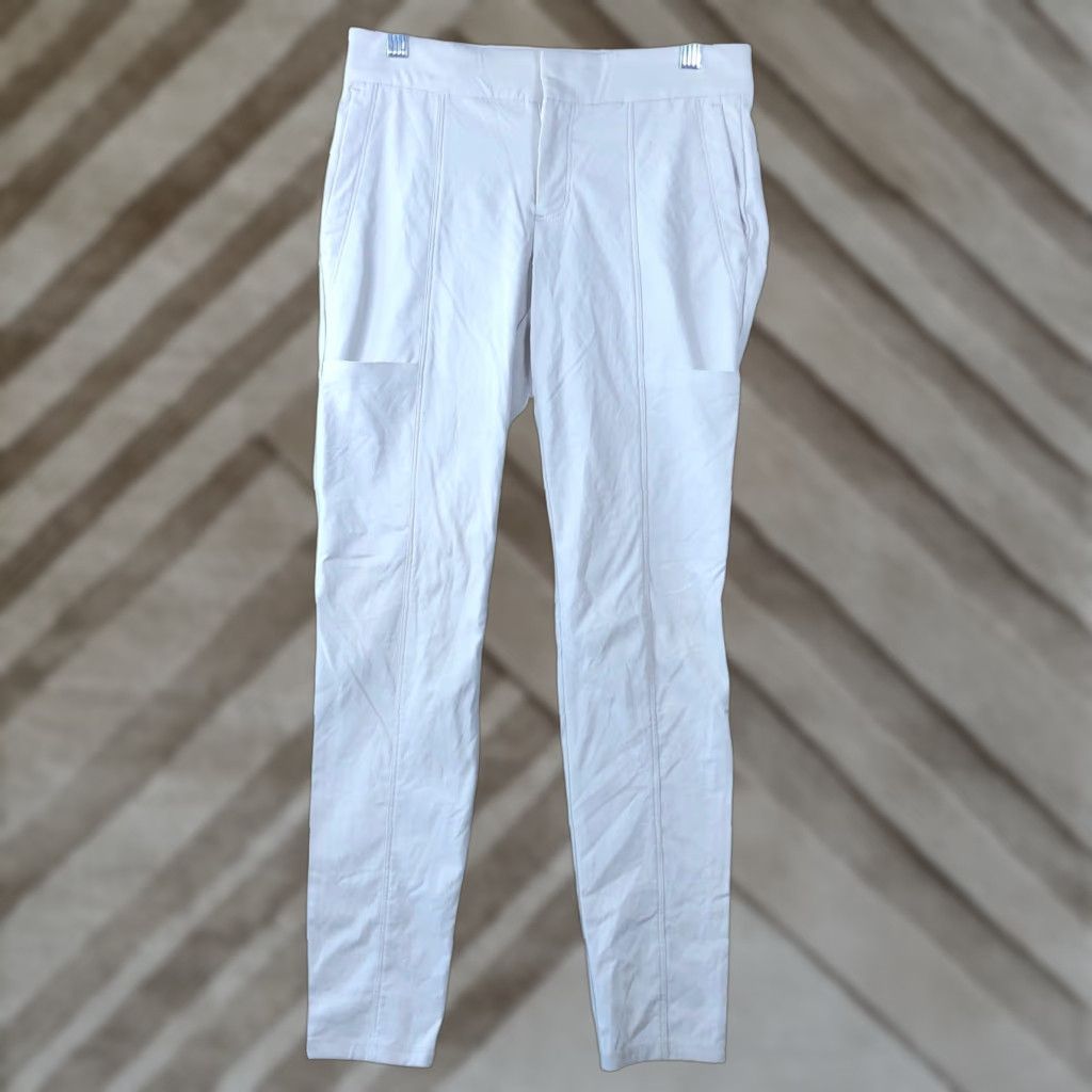 Athleta VINTAGE Athleta Womens Pants Bone Mid Rise Petite Skinny Open Front Pocket Stretch 0P Size 28" / US 6 / IT 42 - 1 Thumbnail