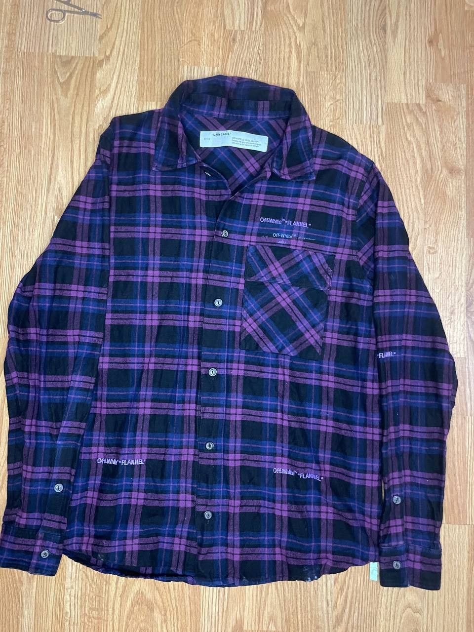 Off-White OFF-WHITE FLANNEL CHECK SHIRT PURPLE Size US S / EU 44-46 / 1 - 1 Thumbnail