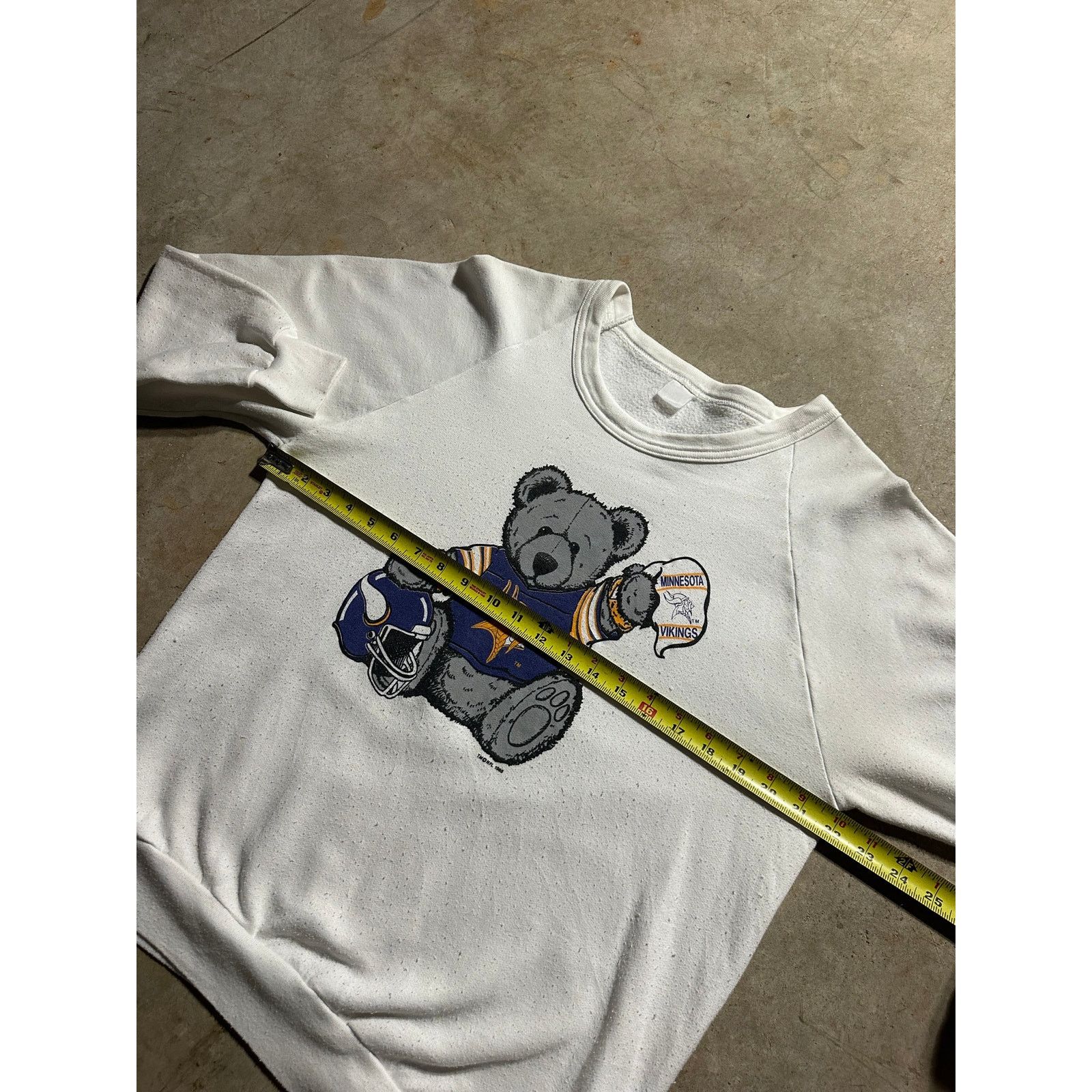 NFL × Vintage Vintage Minnesota Vikings 1989 Teddy Bear NFL Sweatshirt Med Size US M / EU 48-50 / 2 - 6 Thumbnail