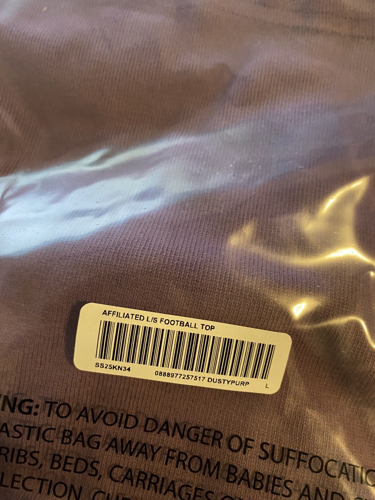 Supreme Supreme Affiliated L/S Football Top Dusty Purple Large Size US L / EU 52-54 / 3 - 6 Thumbnail
