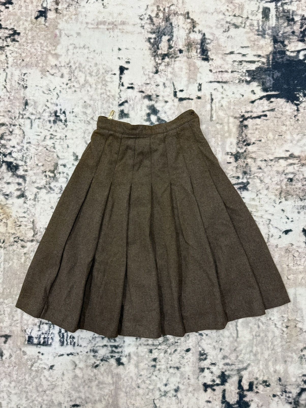 Japanese Brand × Mademoiselle Non Non × Vintage Madmoiselle Non Non plates Wool Skirt Size 24" / US 00 / IT 34 - 3 Thumbnail