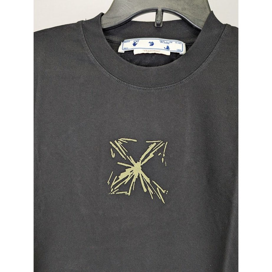 Off-White o1rshd1 Splash Arr Slim Short Sleeve T-Shirt in Black Beige Size US XS / EU 42 / 0 - 6 Thumbnail