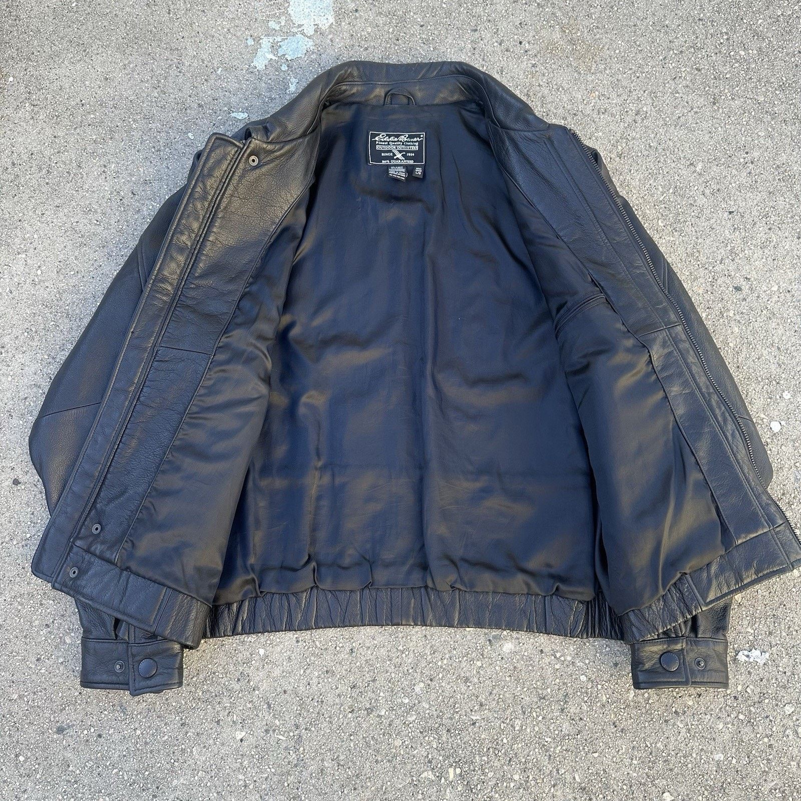 Eddie Bauer × Leather × Vintage Vintage Eddie Bauer Black Leather Jacket Motorcycle Biker Size US L / EU 52-54 / 3 - 2 Thumbnail