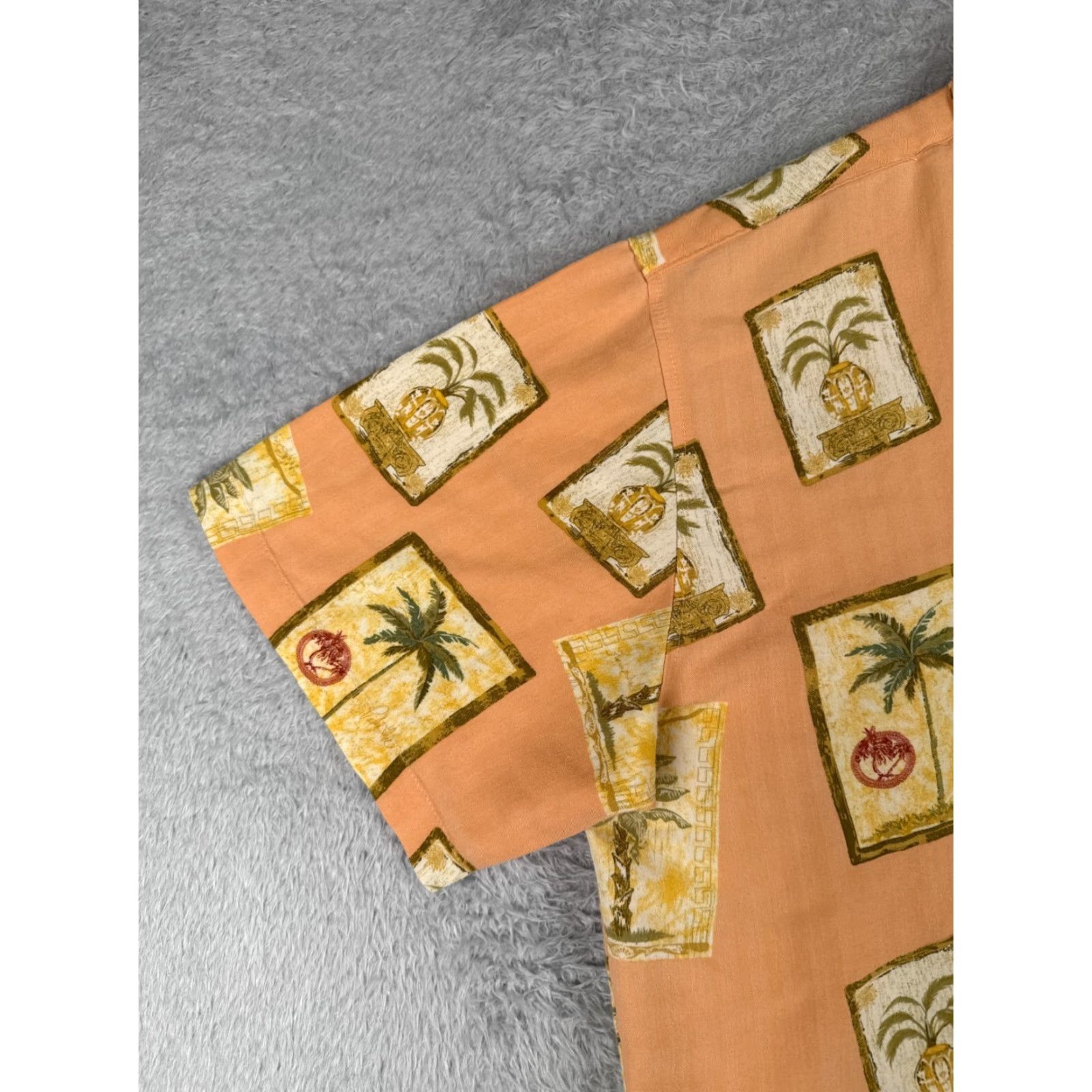 Vintage Joe Marlin Shirt Mens 2XL XXL Hawaii Orange Postcard Print Palm Tree Rayon Blend Size US XXL / EU 58 / 5 - 3 Thumbnail