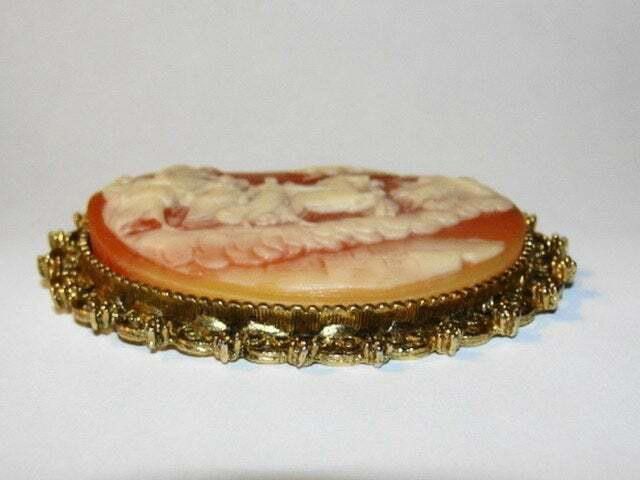 Other Large Resin Cameo of Apollo in Chariot and Aurora Pin Brooch Size ONE SIZE - 3 Thumbnail