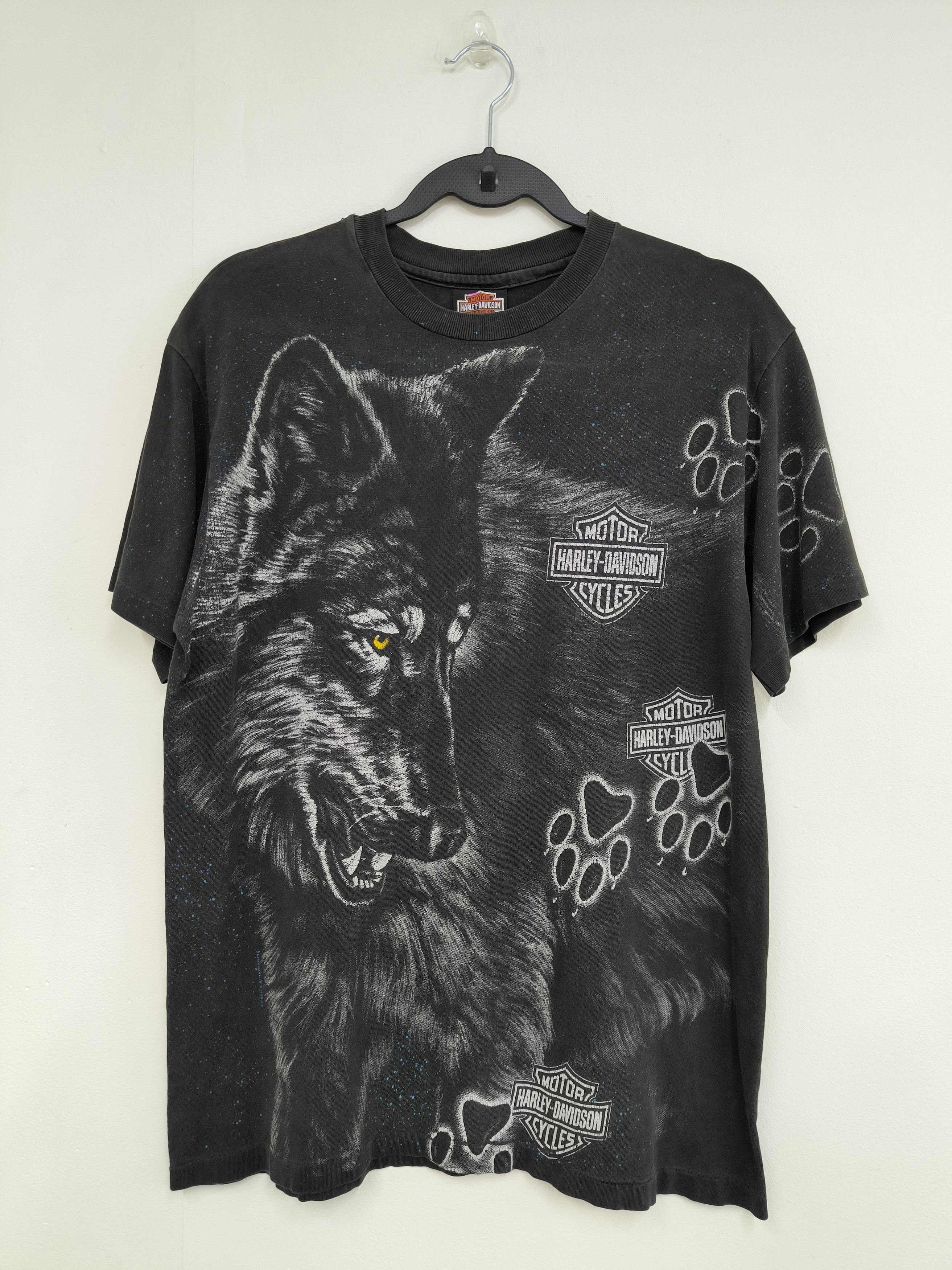Harley Davidson Vintage 90s Harley Davidson wolf AOP Size US M / EU 48-50 / 2 - 1 Thumbnail