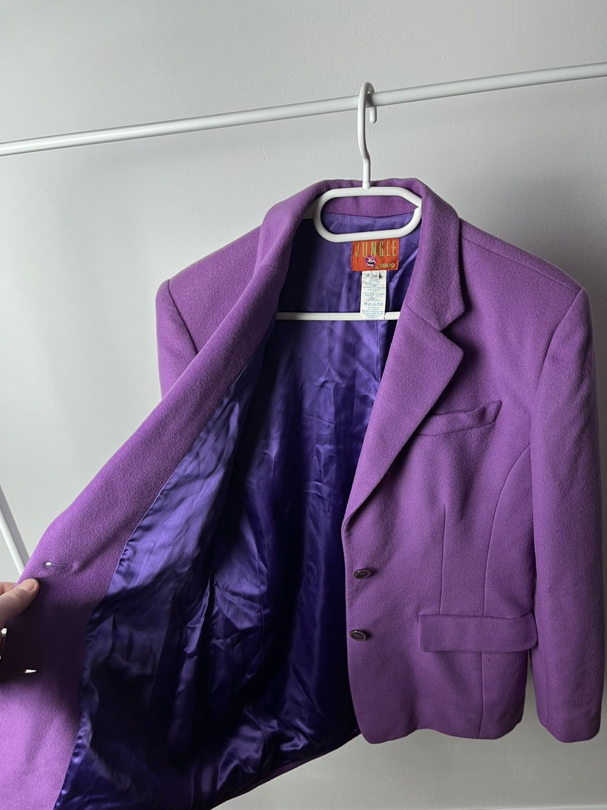 Kenzo × Vintage Vintage Kenzo Jungle Lana Wool/Cashmere Blazer Size S / US 4 / IT 40 - 7 Thumbnail