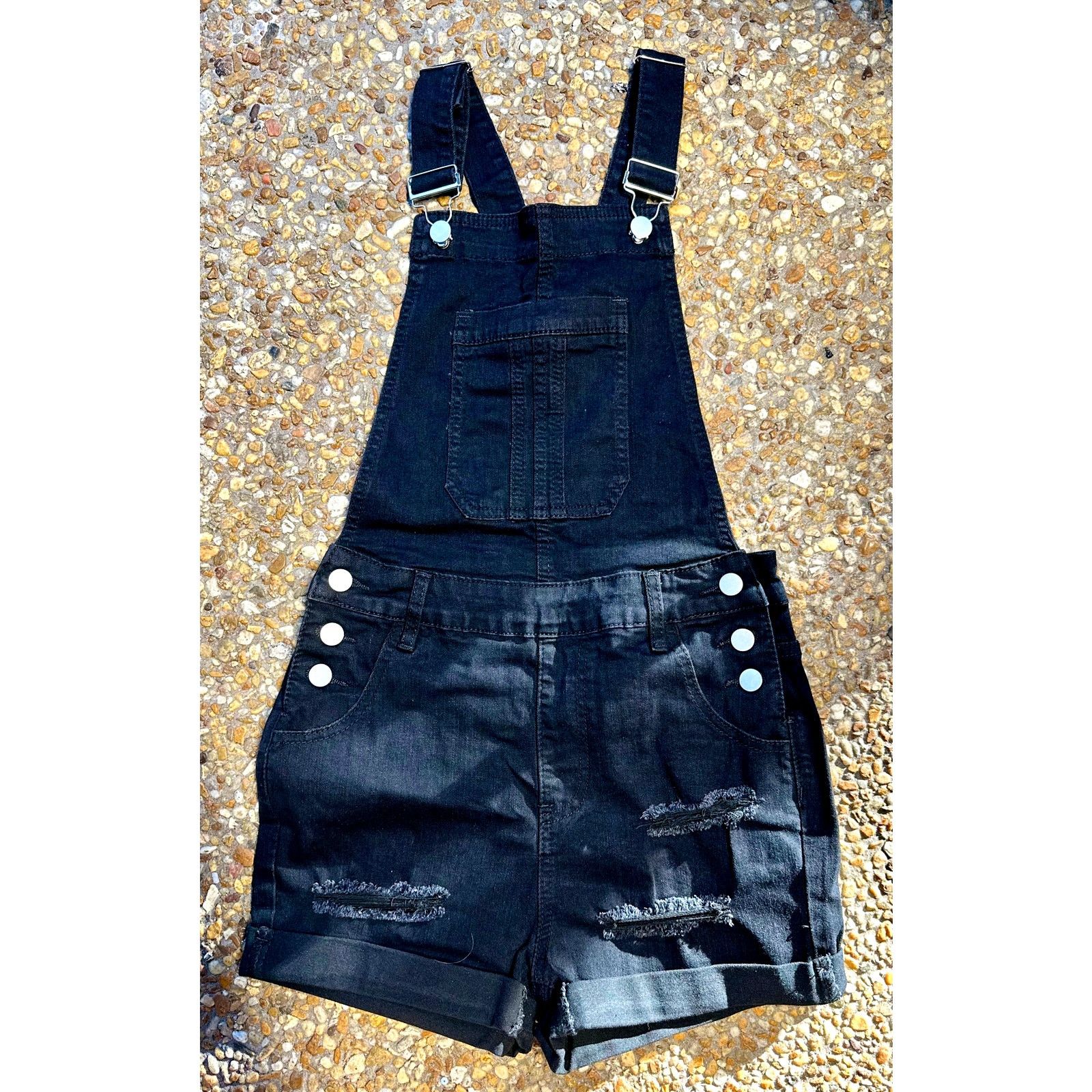 Other Ripped Rolled Denim Style Overalls Shorts Romper Black S Size 27" / US 4 / IT 40 - 10 Thumbnail