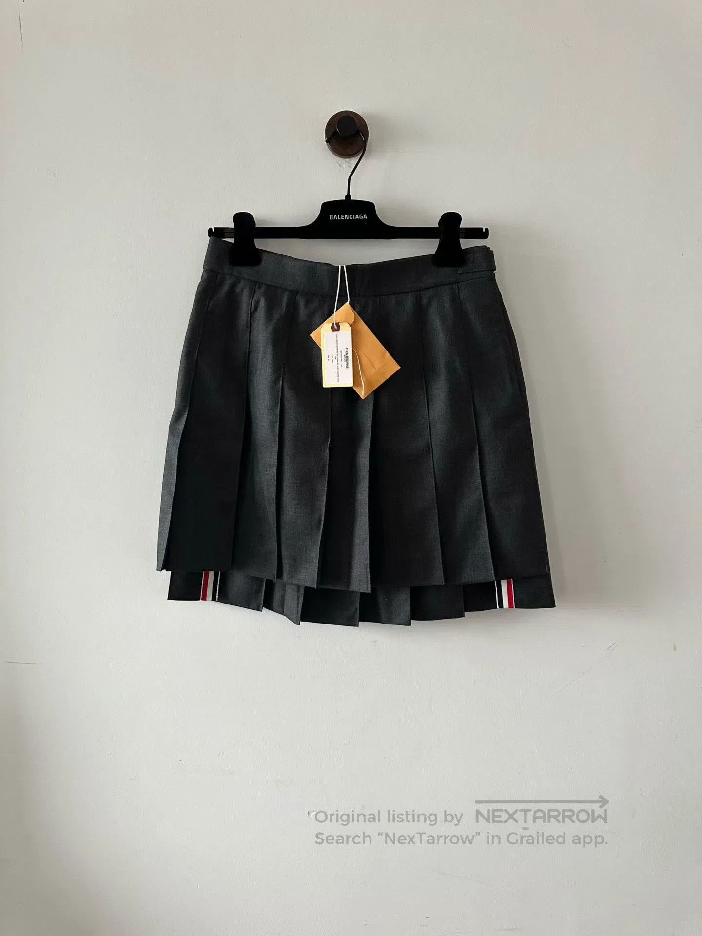 Thom Browne Thom Browne Grey Pleated Skirt| Size 41" - 1 Thumbnail