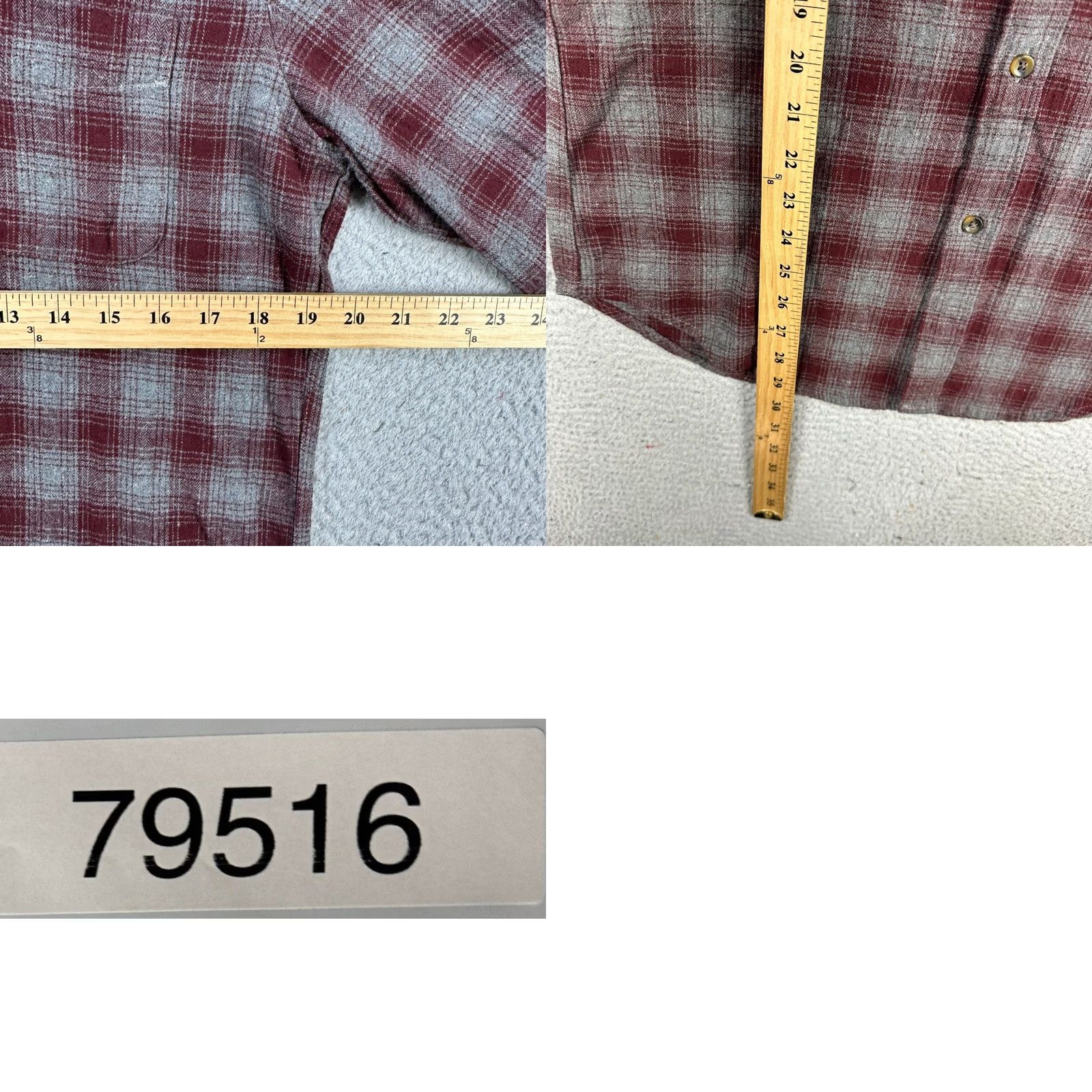 Vintage J Crew Flannel Shirt Button Up Mens Small Maroon Gray Plaid Classic Fit Pocket Size US S / EU 44-46 / 1 - 8 Thumbnail