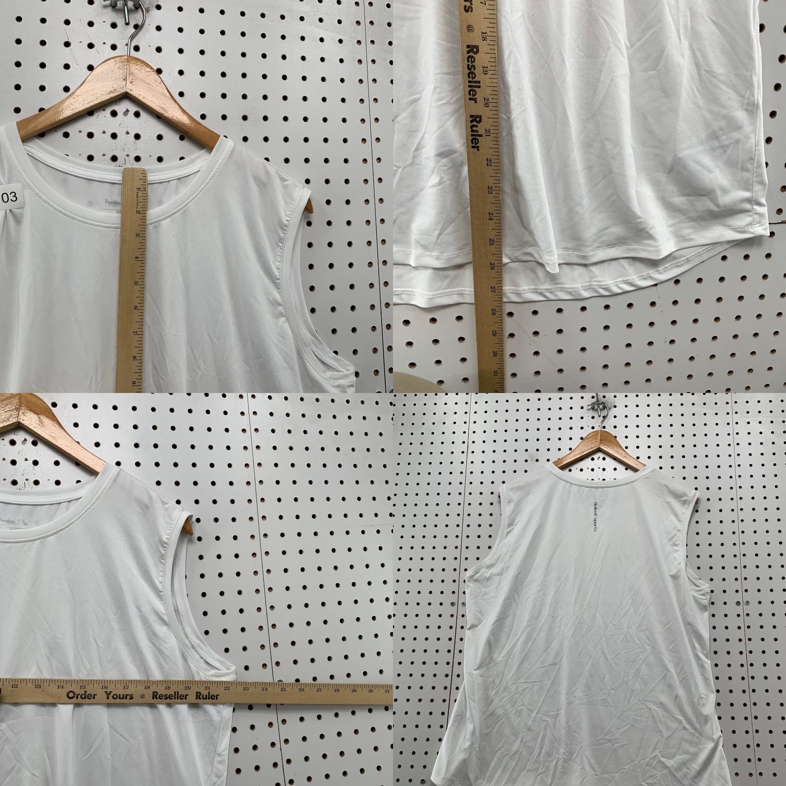 Vintage Baleaf Athletic Top Shirt Womens 2XL White Sleeveless Polyester Spandex Yoga Size XXL / US 16-18 / IT 52-54 - 8 Thumbnail