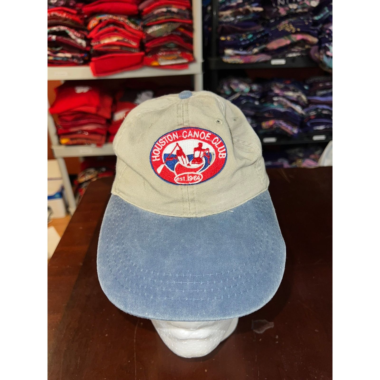 Vintage Houston Canoe Club Hat Boating Brown Blue Headwear Vintage Size ONE SIZE - 1 Thumbnail