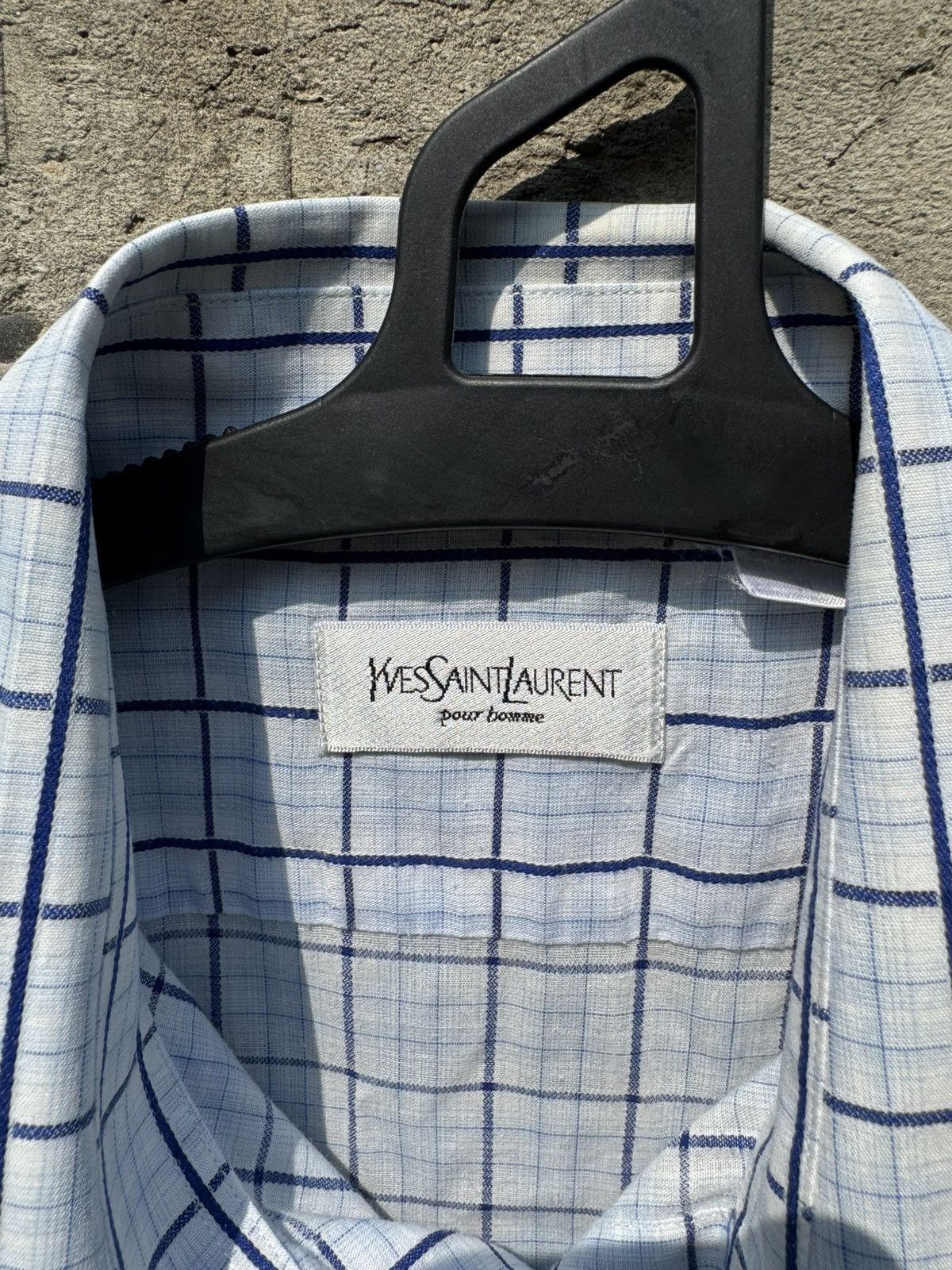 Yves Saint Laurent Vintage YSL Shiprt Sleeve Check Shirt Size US XL / EU 56 / 4 - 4 Thumbnail