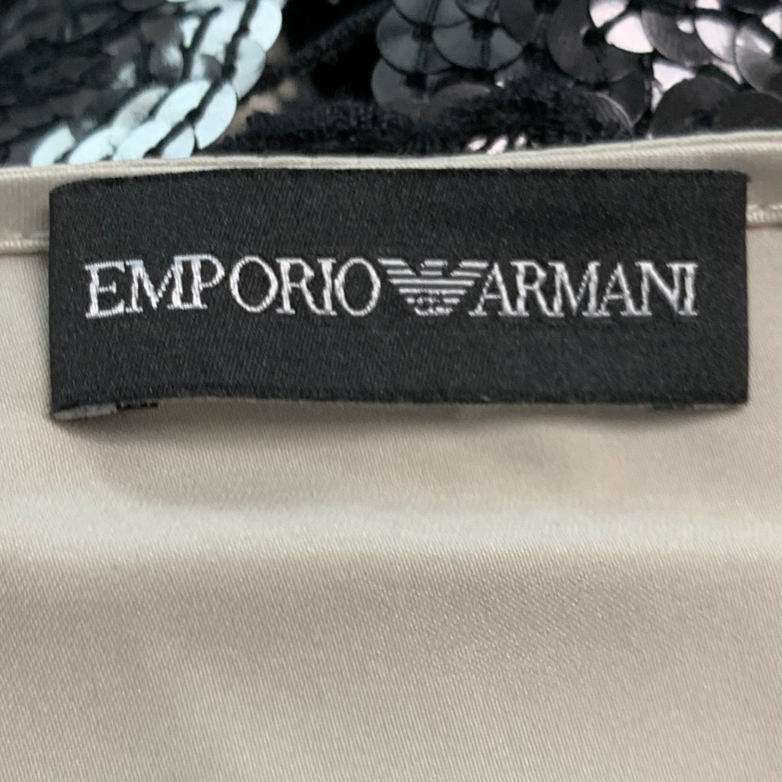 Emporio Armani EMPORIO ARMANI Cream Polyester Sequined Sleeveless Cocktail Size S / US 4 / IT 40 - 5 Thumbnail