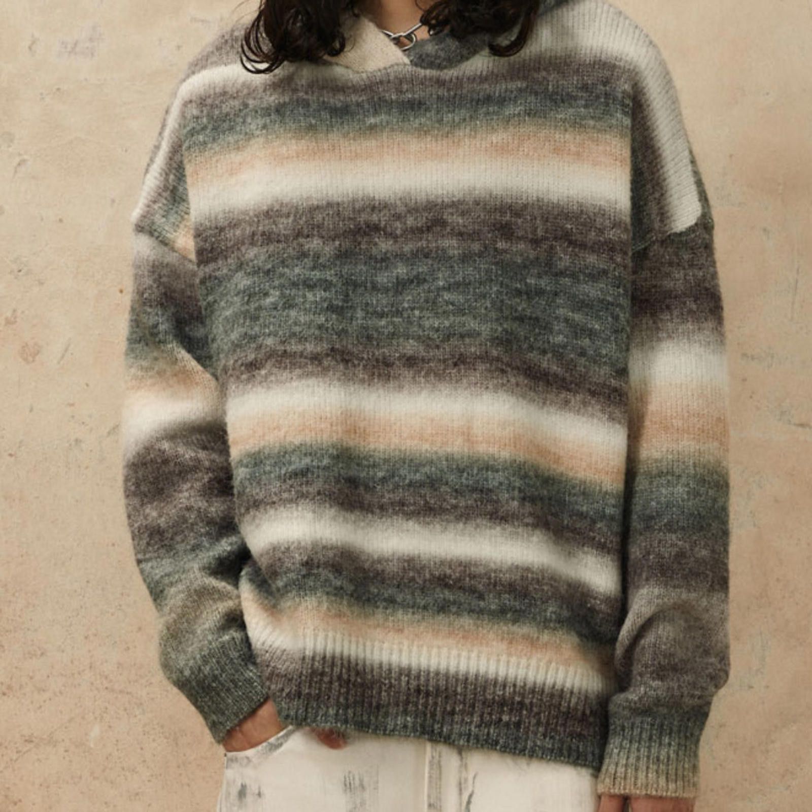 Other Spectrum Gradient-Stripe Knitted Hoodie - Wool Blend Size US M / EU 48-50 / 2 - 3 Thumbnail
