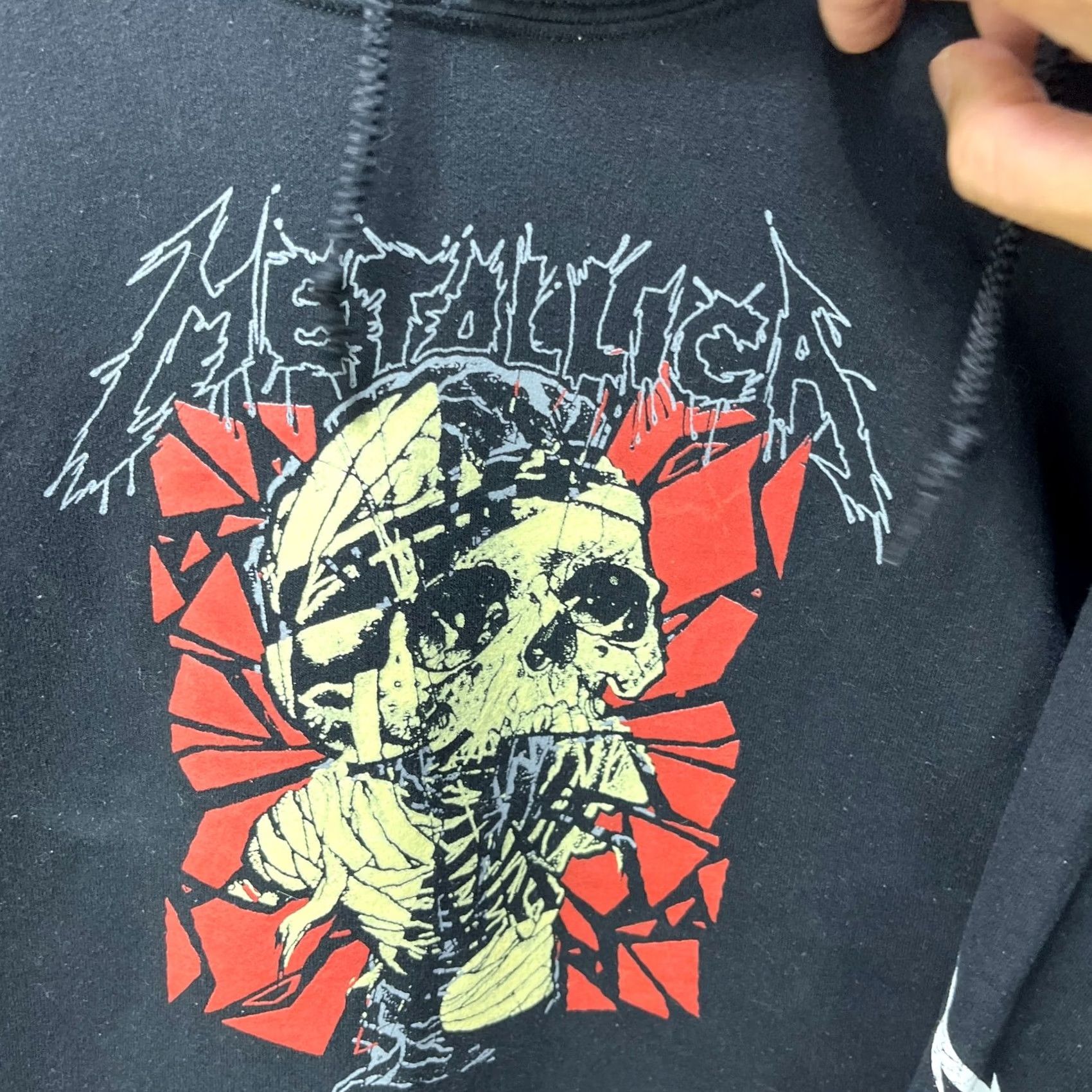 Vintage VINTAGE Metallica Hoodie XL Black 90s Skull Red Shattered Glass Hooded Size US XL / EU 56 / 4 - 4 Thumbnail