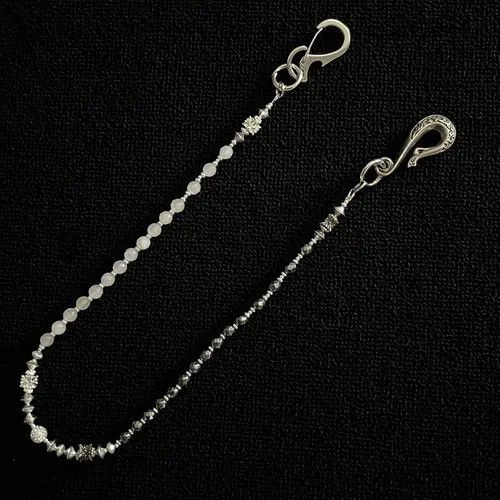 Jewelry Silver and Black Beaded Men's Chain Accessory Size ONE SIZE - 7 Thumbnail