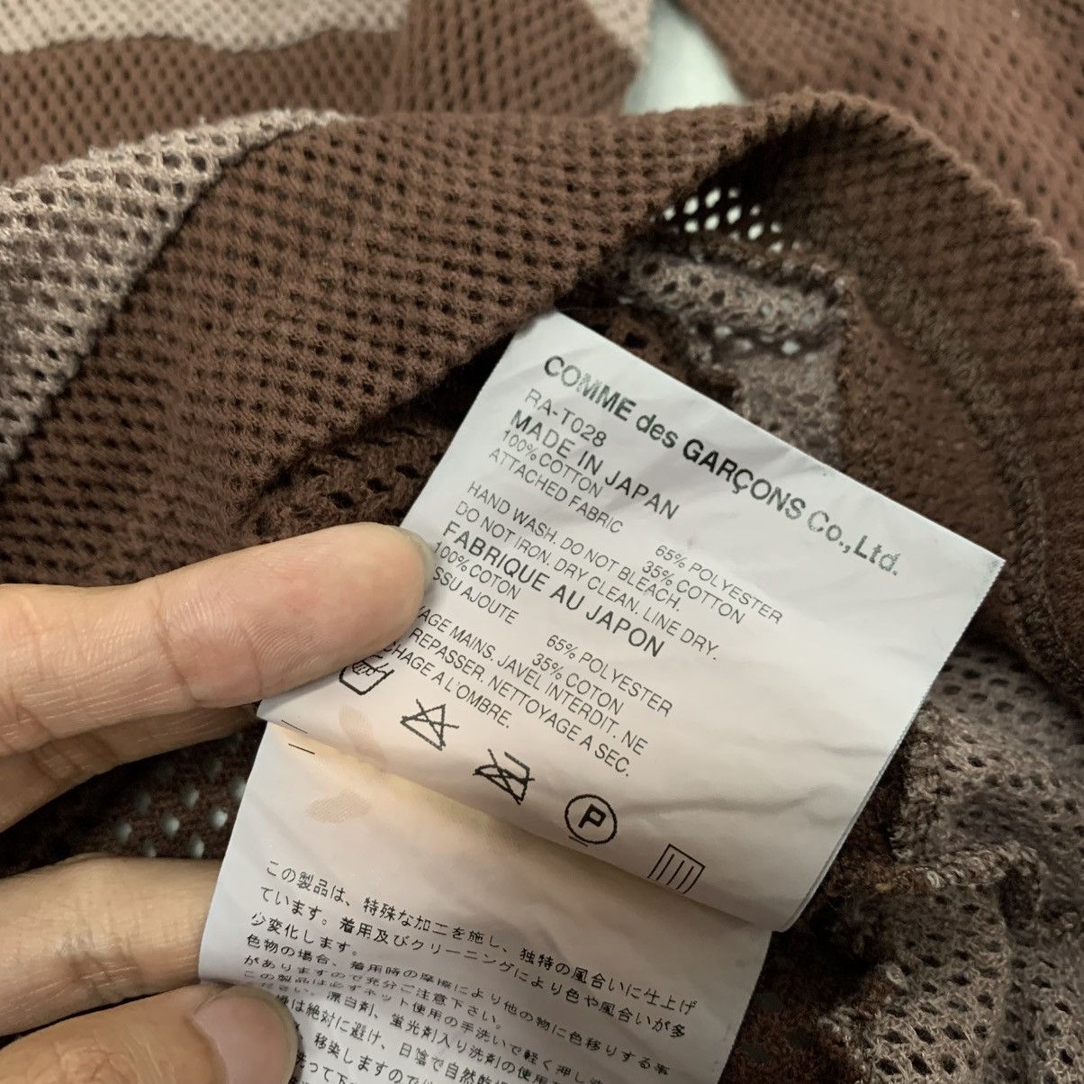 Comme Des Garcons Patchwork Mesh Striped Long Sleeve