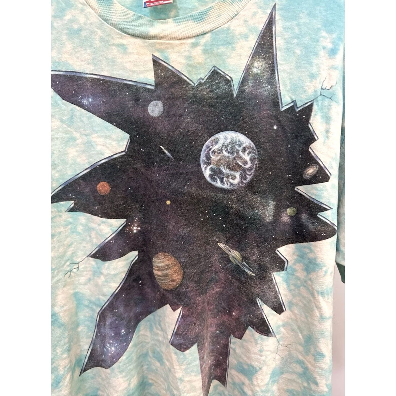 Fruit Of The Loom VTG 90s Space Galaxy Trippy Break Through Crack Tie Dye Dead T-Shirt XL Shirt Mens Multicolor Grateful Dead Lane? Size US XL / EU 56 / 4 - 4 Thumbnail