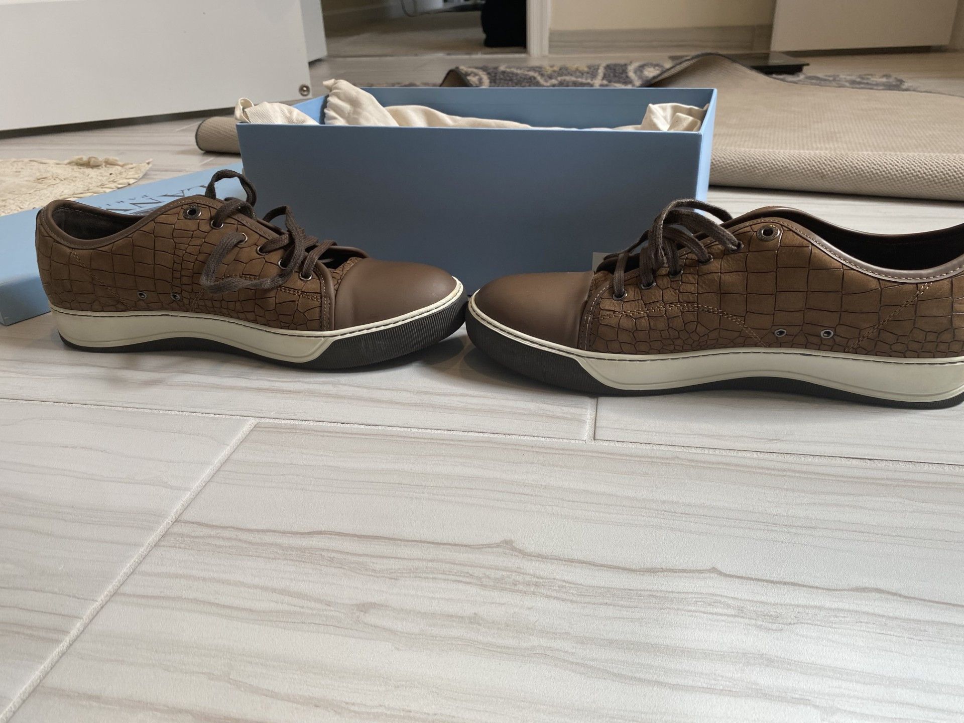 Lanvin DBB1 Leather and Suede Sneakers Size US 11 / EU 44 - 2 Thumbnail