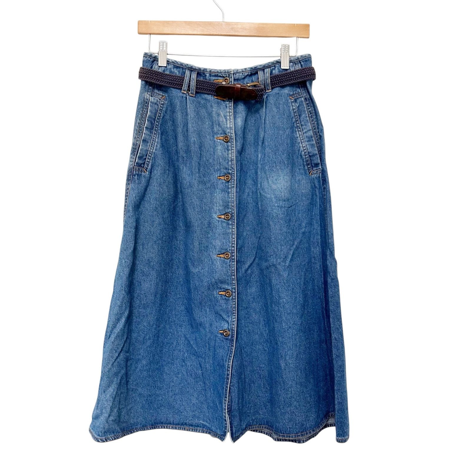 Other Alfred Dunner Denim Button Front Midi Skirt Sz 8P Size 30" / US 8 / IT 44 - 1 Thumbnail