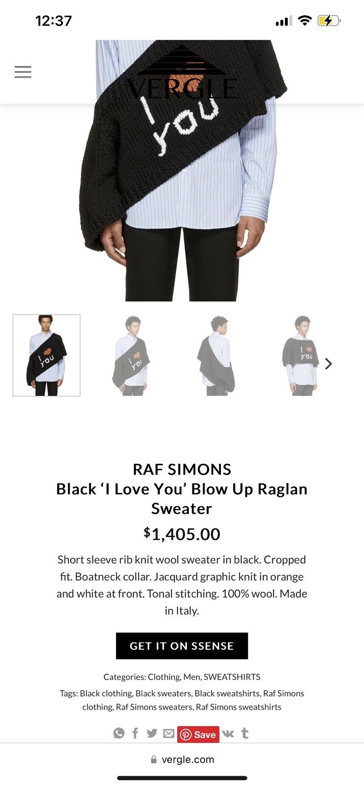 Raf Simons Raf Simons A/W 17 “I love you” knit Size US S / EU 44-46 / 1 - 6 Thumbnail