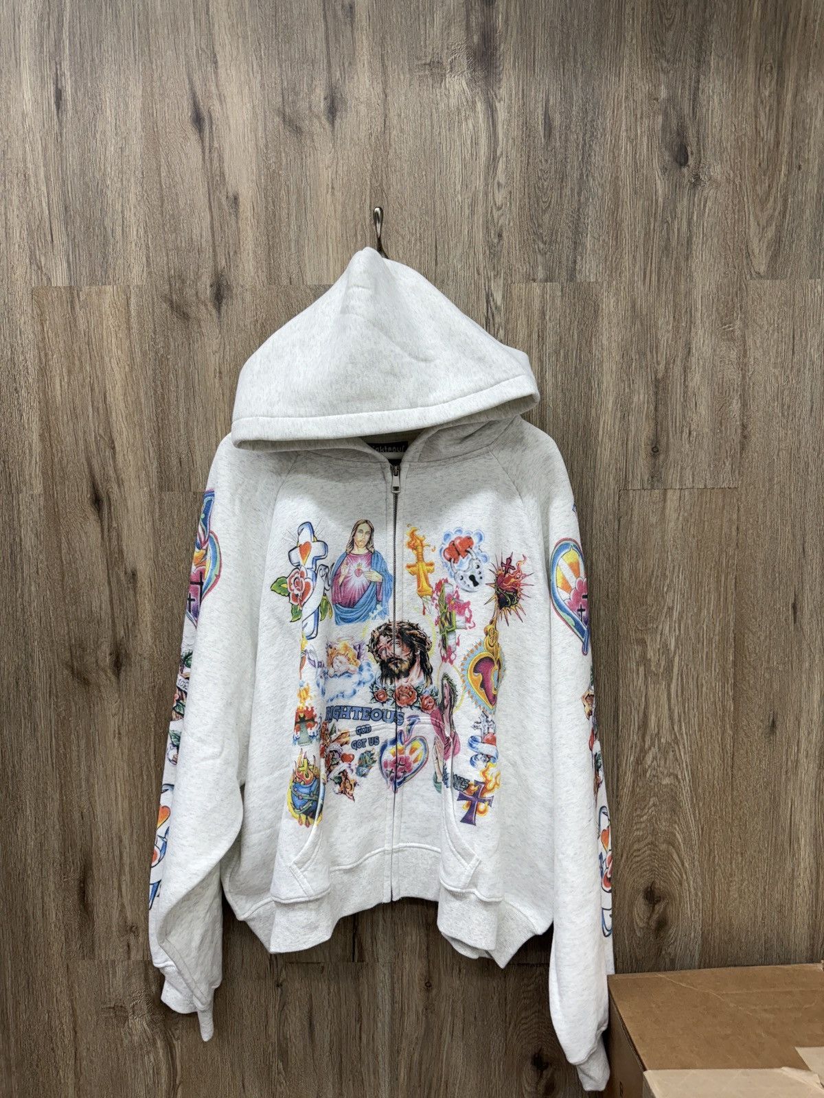 Other Righteous Grey Zip Up Hoodie Size US XL / EU 56 / 4 - 1 Thumbnail