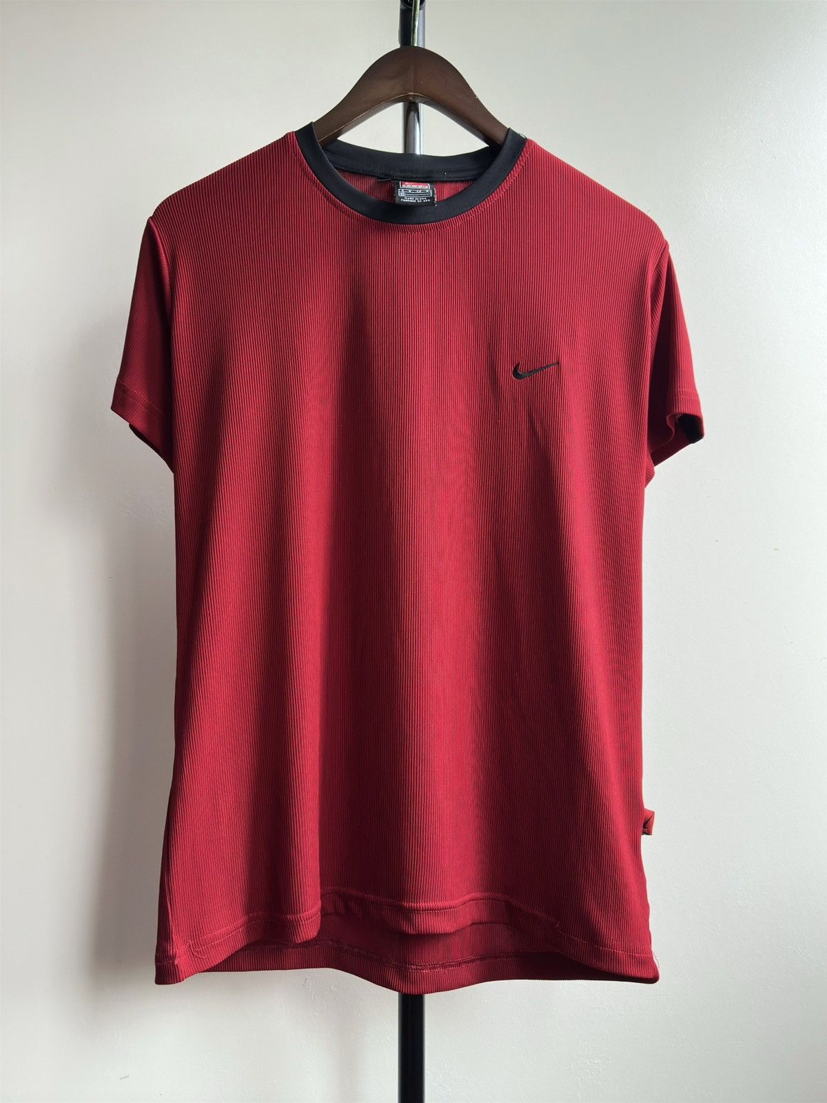 Nike × Vintage Vintage y2k Nike Mini Swoosh Striped Tee Size US M / EU 48-50 / 2 - 1 Thumbnail