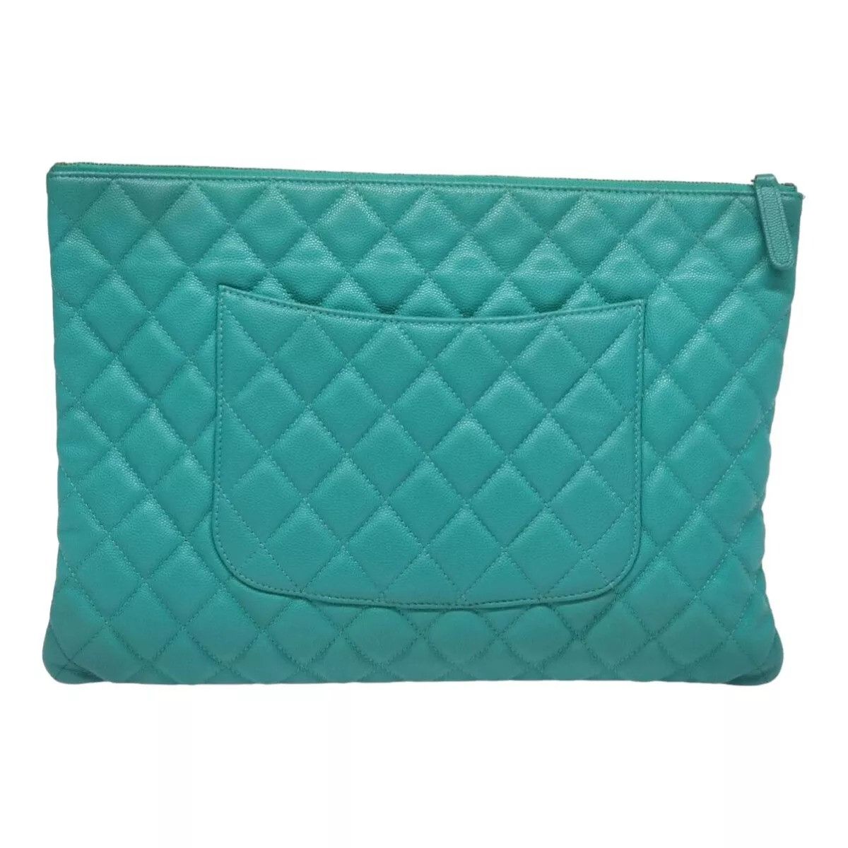 Chanel CHANEL Clutch Bag Caviar Skin Turquoise Blue CC Auth Size ONE SIZE - 2 Thumbnail