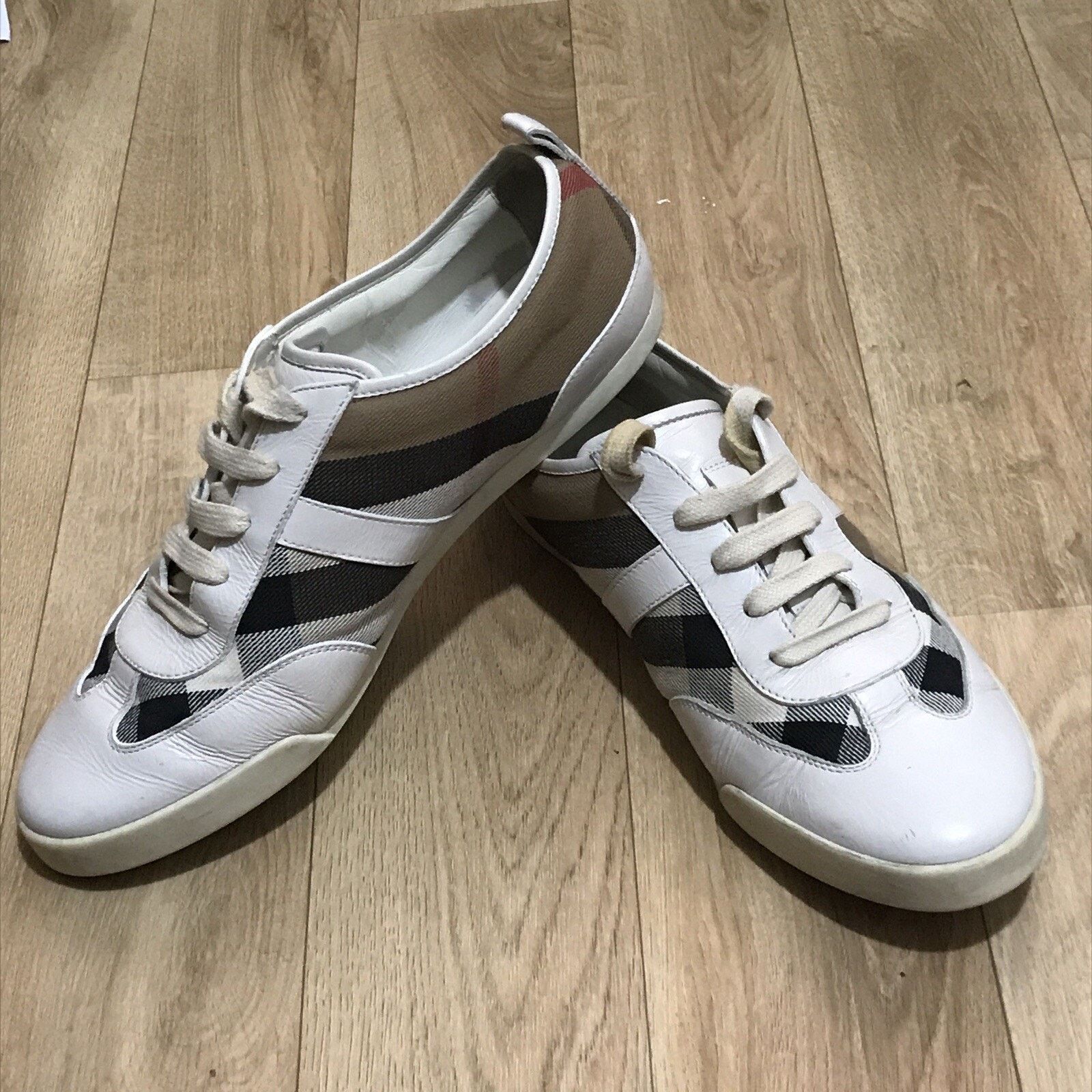 Burberry BURBERRY SHOES SNEAKERS WOMEN'S Nova check Canvas Leather Size US 9 / IT 39 - 3 Thumbnail