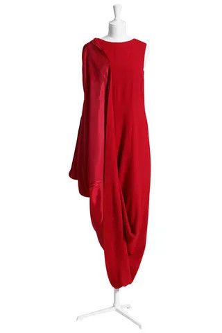 H&M × Maison Margiela Maison Martin Margiela x H&M Red Draped Asymmetrical Dress Size XS / US 0-2 / IT 36-38 - 13 Thumbnail