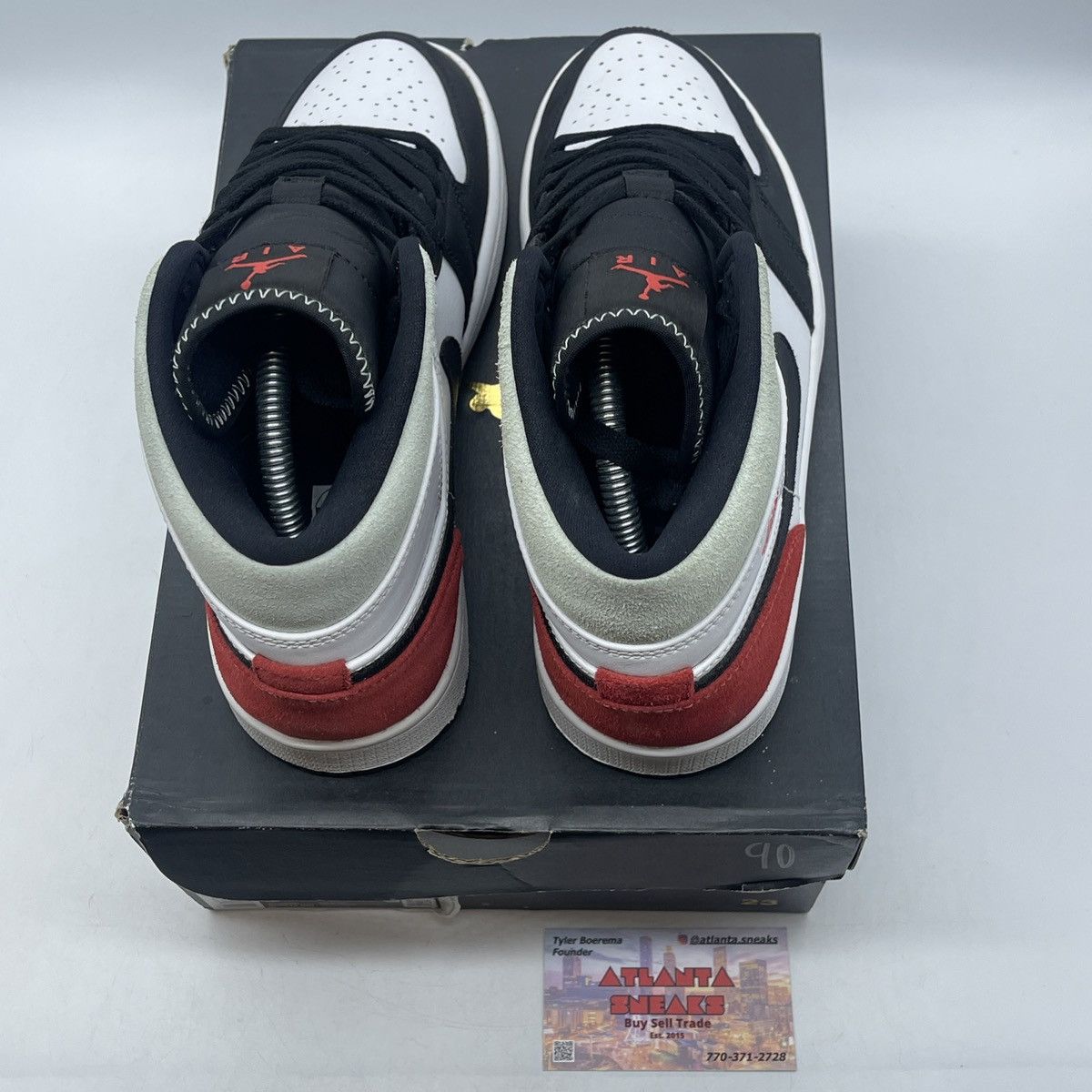 Jordan Brand Air Jordan 1 mid red black toe Size US 8 / EU 41 - 4 Thumbnail