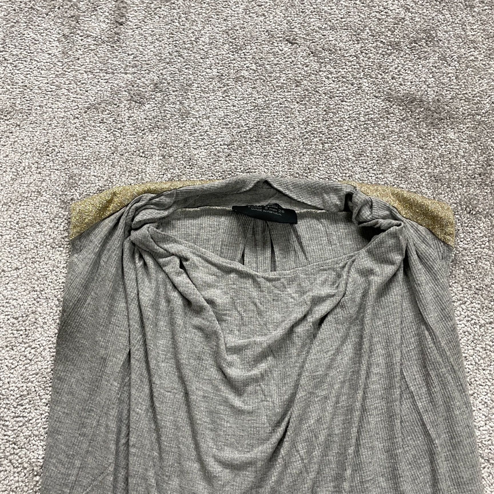Zara Zara T-Shirt Women's Small Gray Cowl Neck Sleeveless Knit Casual Top Size L / US 10 / IT 46 - 7 Thumbnail