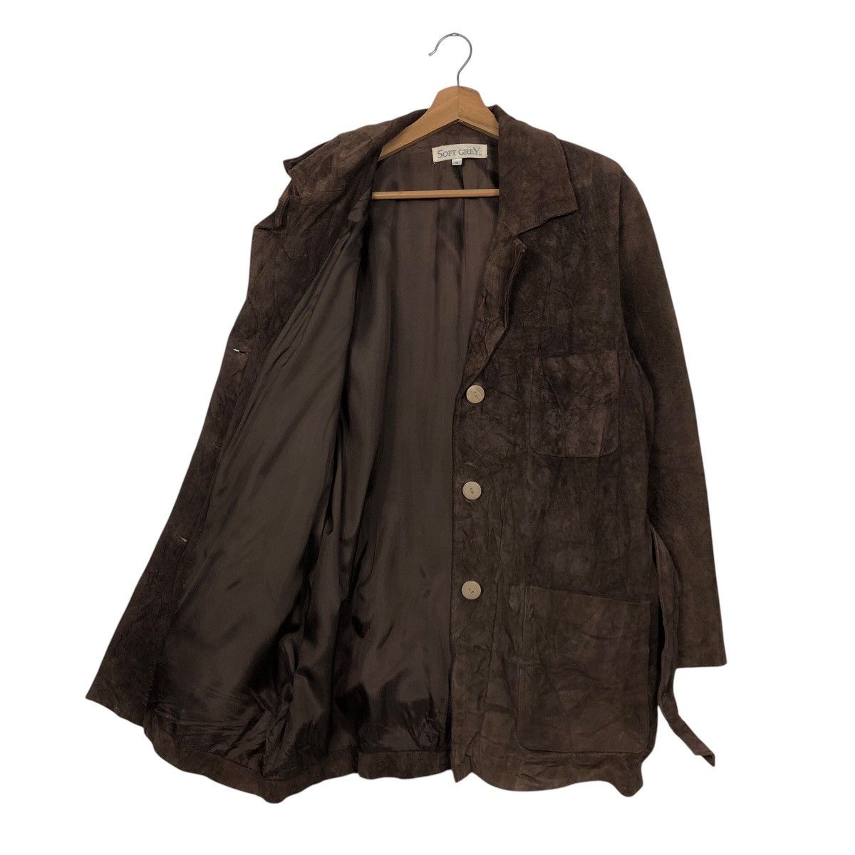 Japanese Brand 📌Vintage Worker Shirt Leather Jacket Soft Grey Issey Miyake Size US S / EU 44-46 / 1 - 12 Thumbnail
