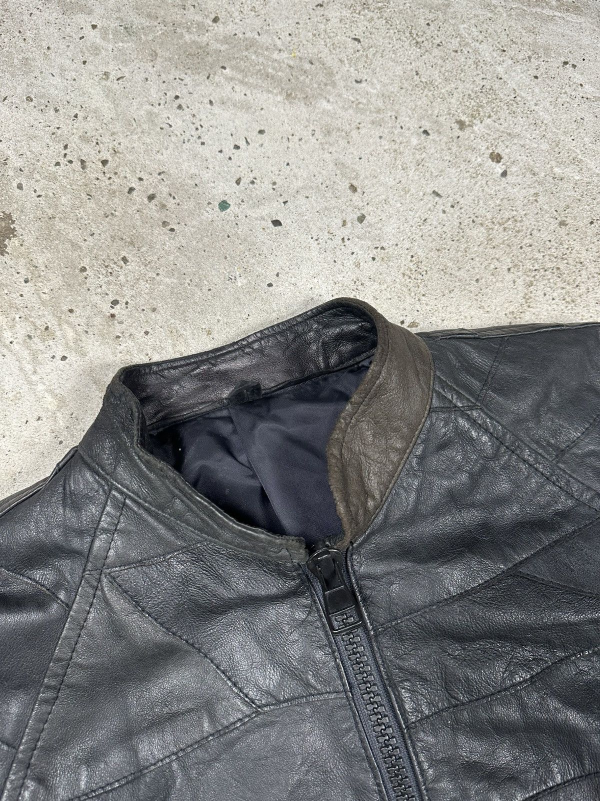 Japanese Brand Vintage Y2K Black Patchwork Leather Bomber Jacket Size US M / EU 48-50 / 2 - 9 Thumbnail