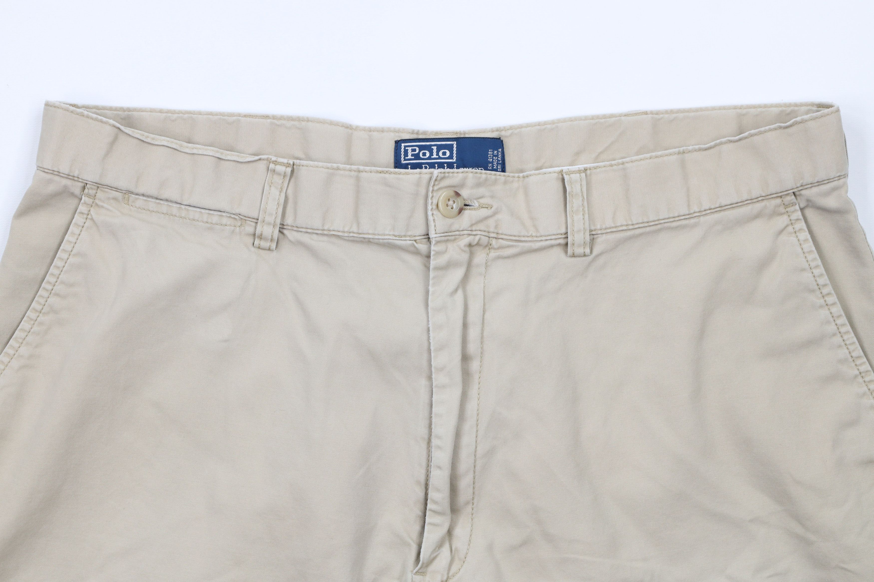 Ralph Lauren × Vintage Vintage 90s Ralph Lauren Above Knee Flat Front Chino Shorts Size US 36 / EU 52 - 2 Thumbnail