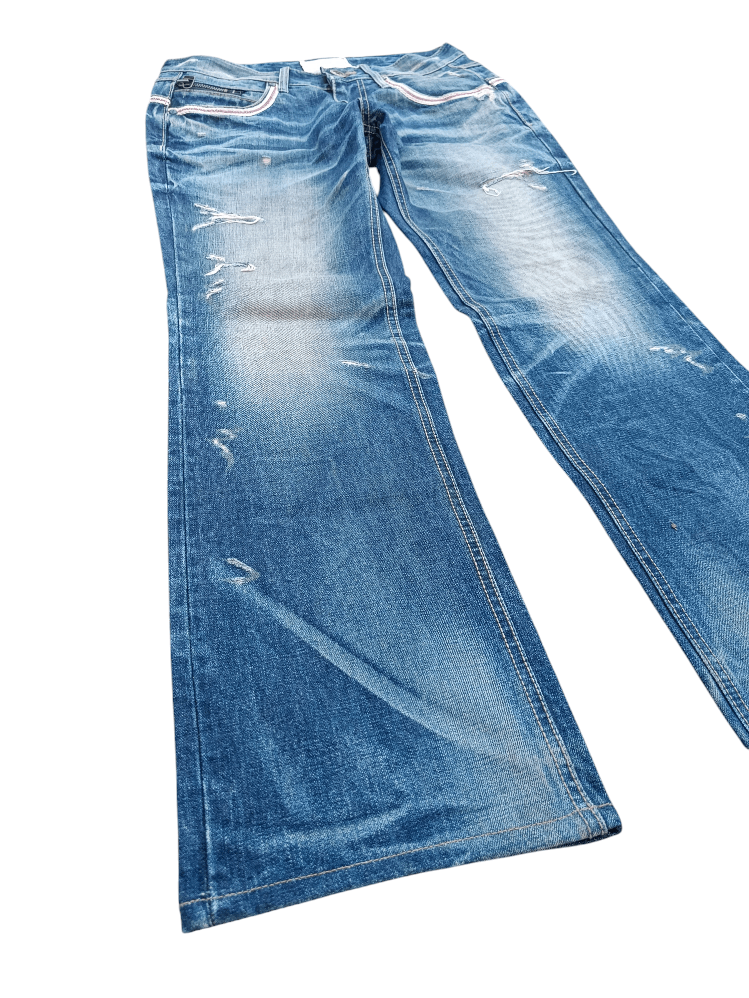 Designer FLARED💥 LOLITA JEANS DISTRESSED WHISKERS DENIM Size US 32 / EU 48 - 8 Thumbnail