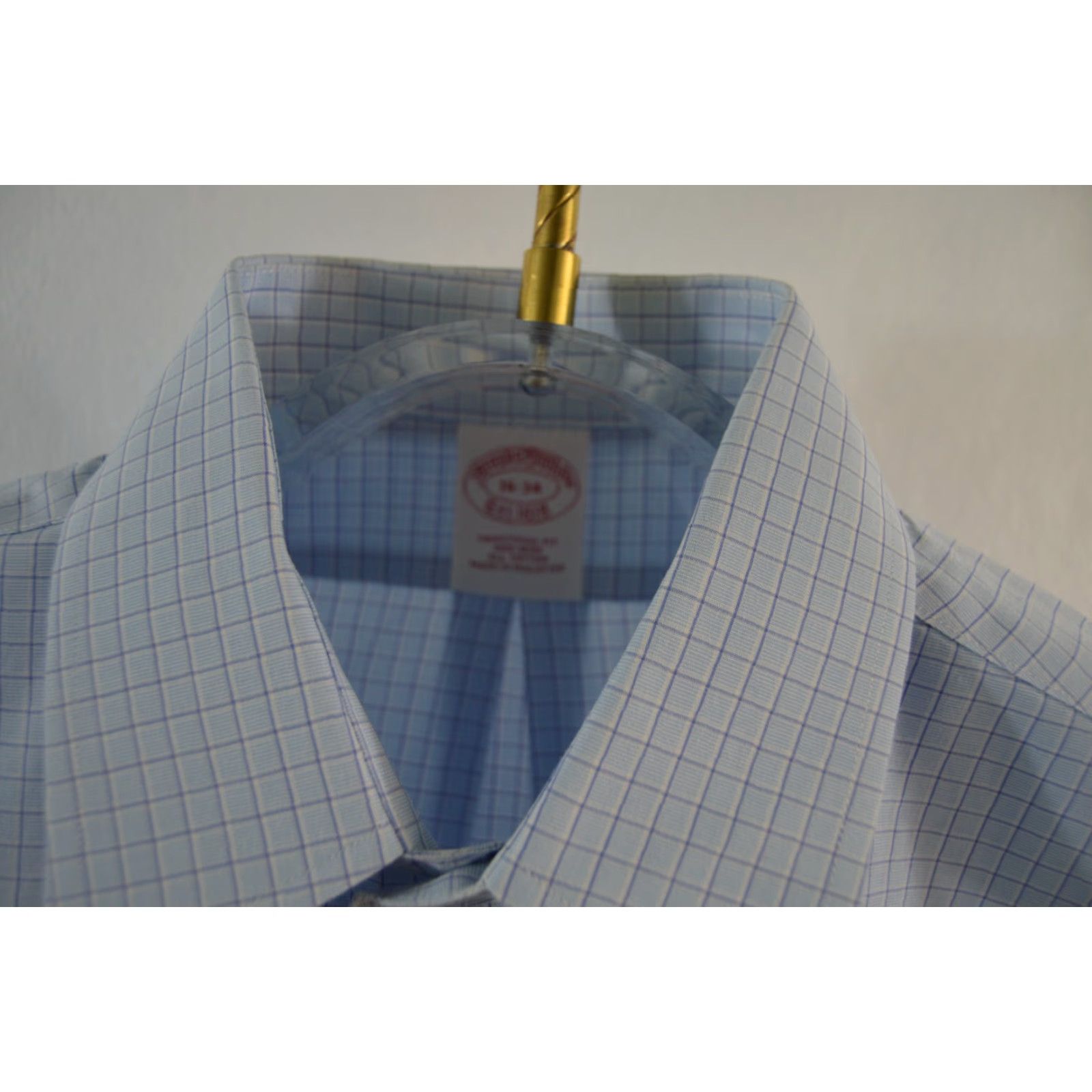 Brooks Brothers Brooks Brothers Men's L/S Shirt Blue Plaid SZ 16-34 Shirt Button-Up Cotton Classic Fit Mens Size US L / EU 52-54 / 3 - 4 Thumbnail