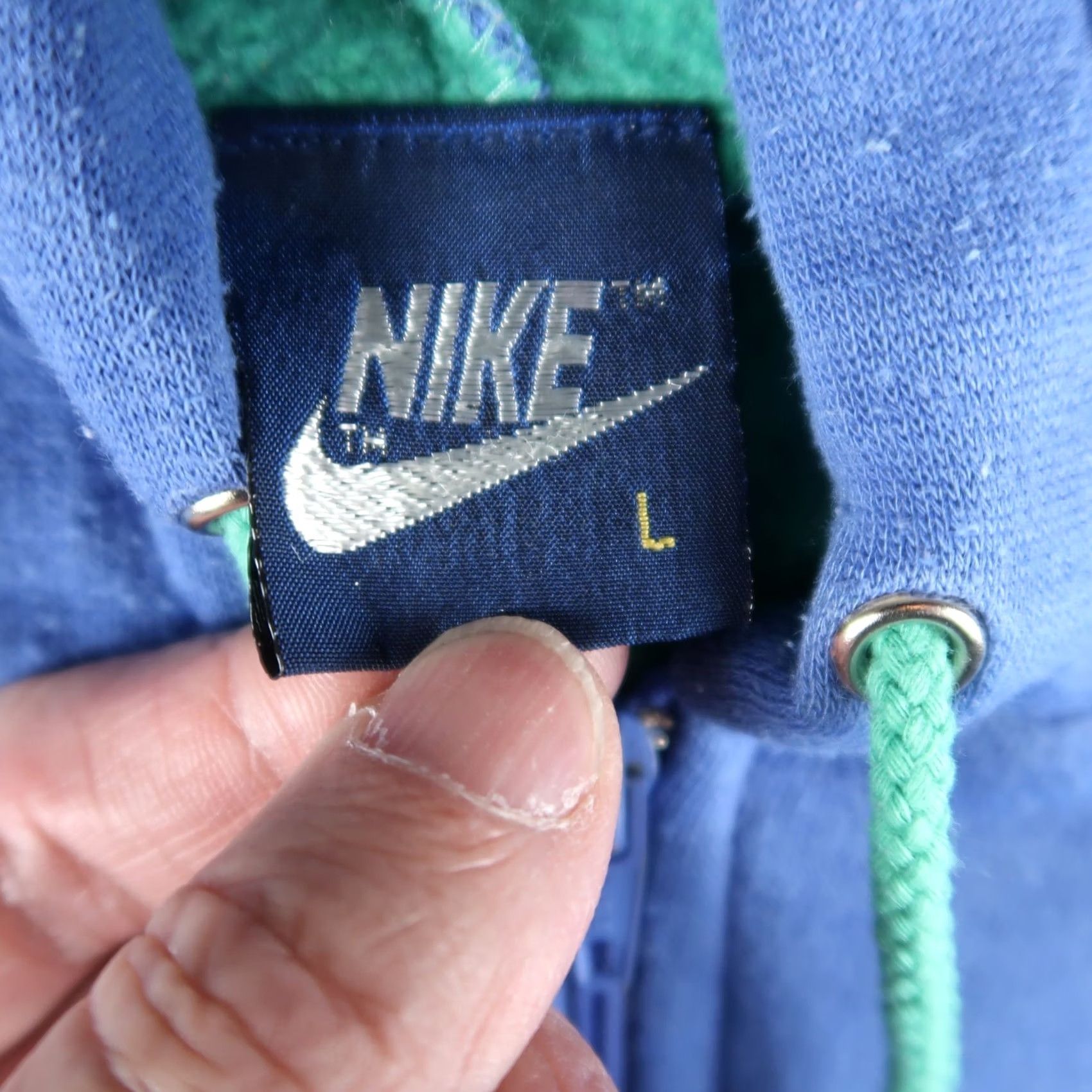 Nike Vintage Nike Full Zip Hoodie Sweatshirt Blue Women L Large Jacket Size L / US 10 / IT 46 - 6 Thumbnail
