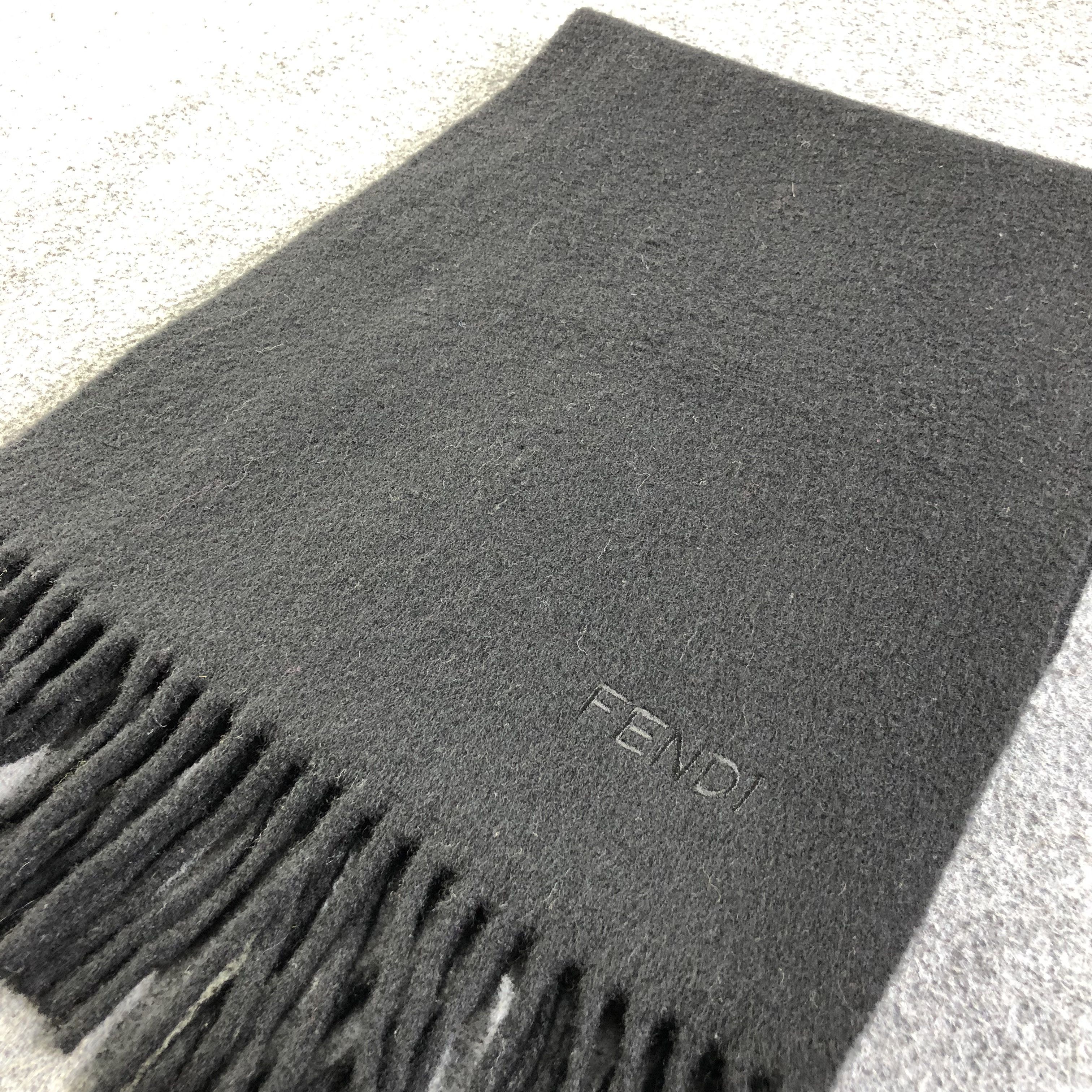 Fendi Fendi Plain Black Wool Scarf Muffler V1196 Size ONE SIZE - 3 Thumbnail