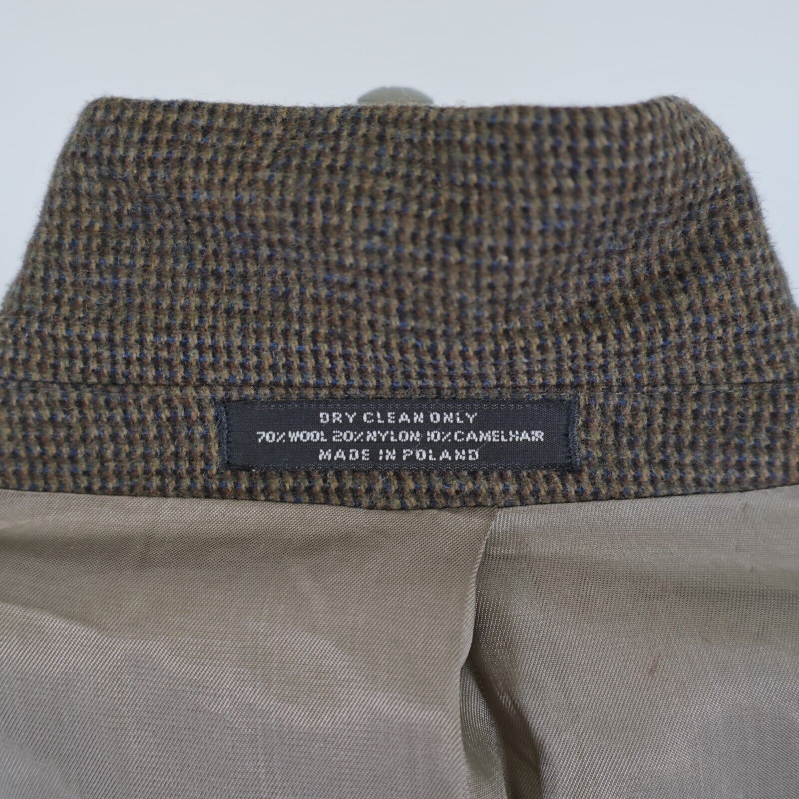 John Weitz John Weitz Signature Soft Tweed Wool Camel Hair Brown Blue C Size 40L - 10 Thumbnail