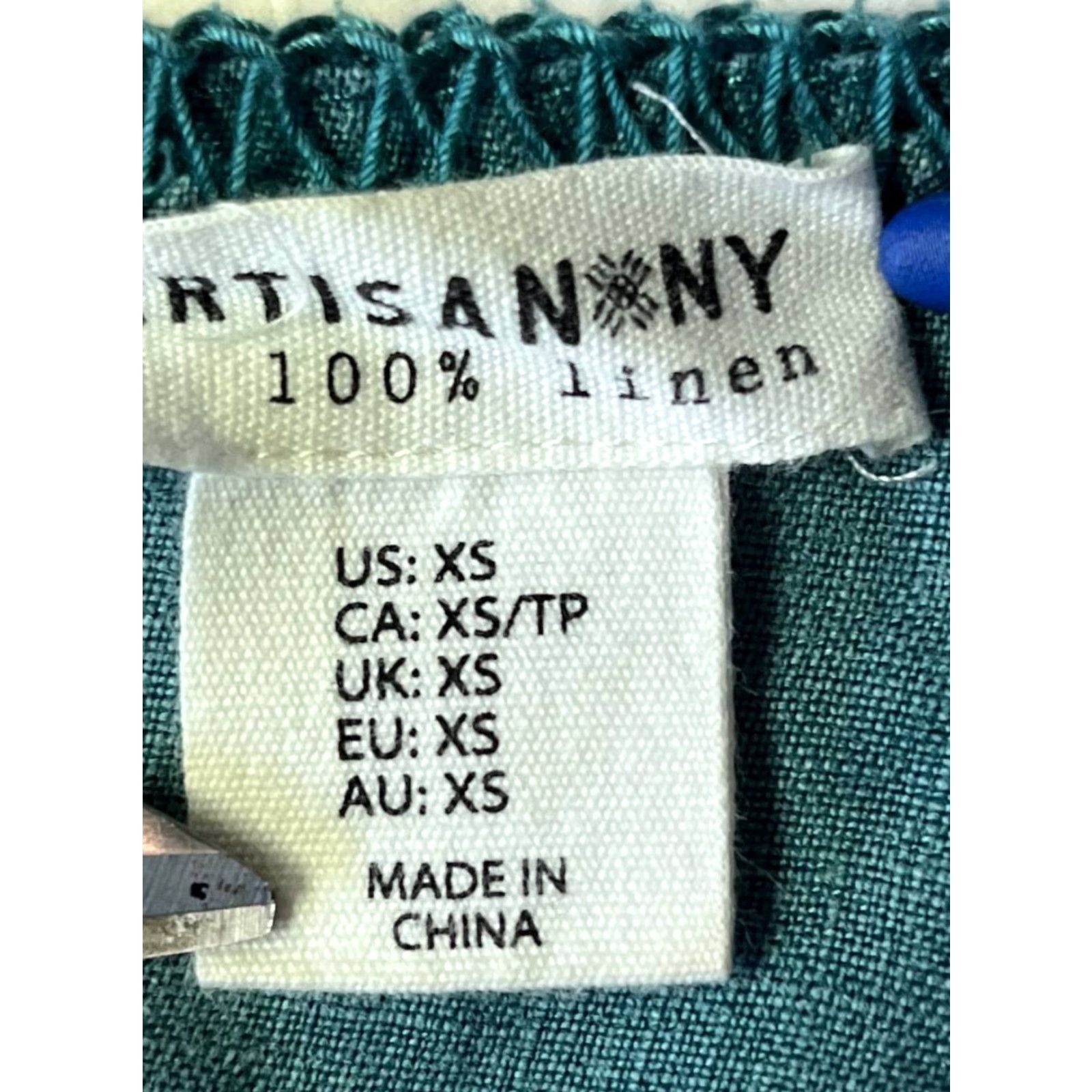 Vintage Artisan NY 100% Linen Blue Sleeveless Shift Dress Size XS Size XS / US 0-2 / IT 36-38 - 5 Thumbnail