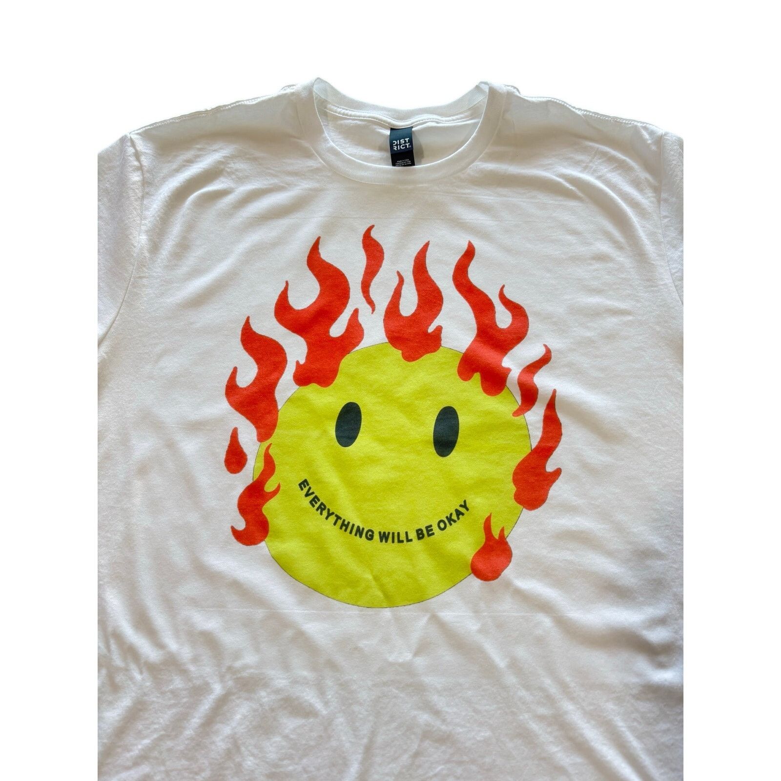 Other Everything Will Be Okay T-Shirt Sarcastic Smiley Tee White Size L / US 10 / IT 46 - 1 Thumbnail