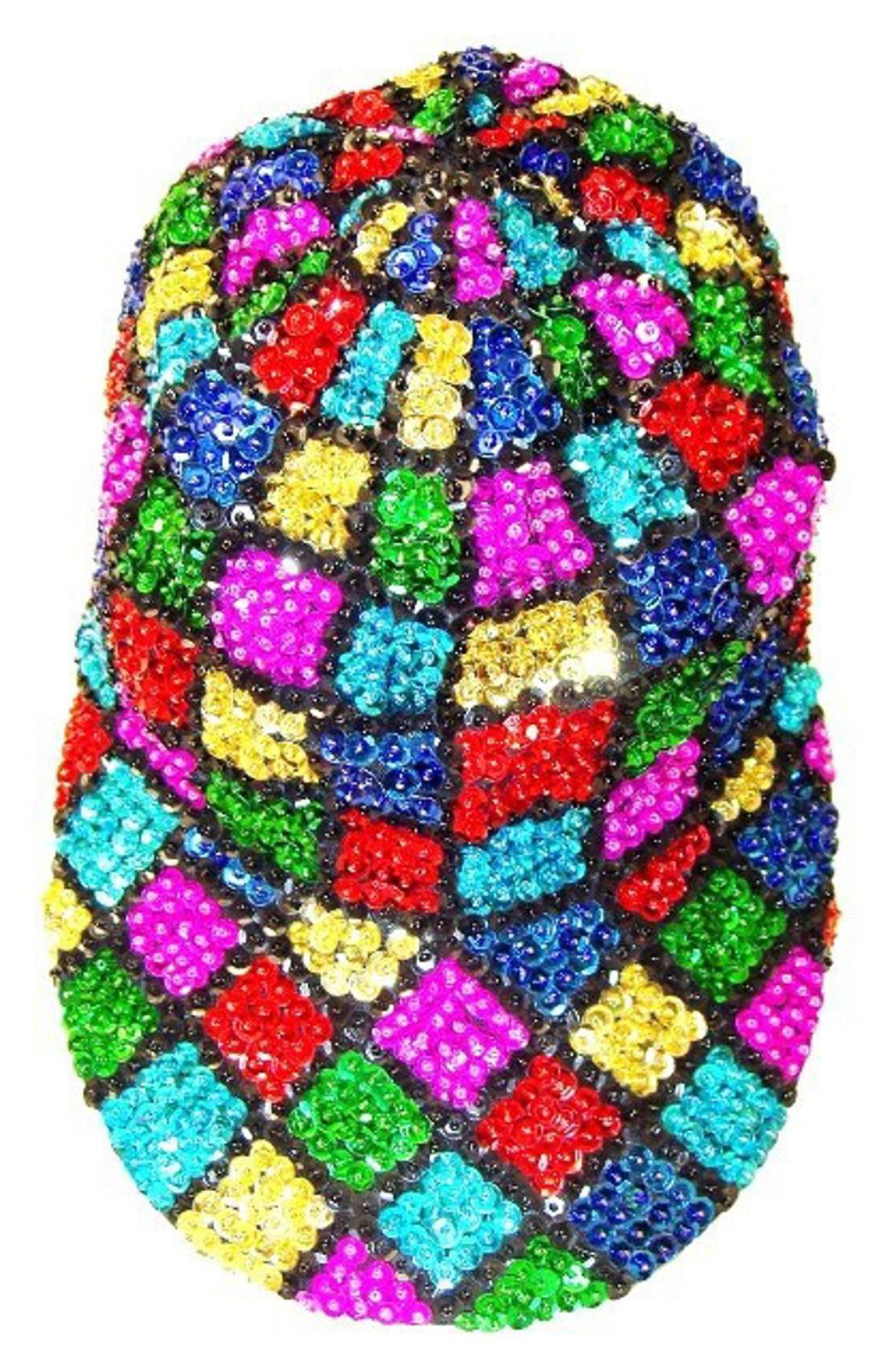 Designer Sequin Baseball Cap Mosaic Squares Size ONE SIZE - 1 Preview